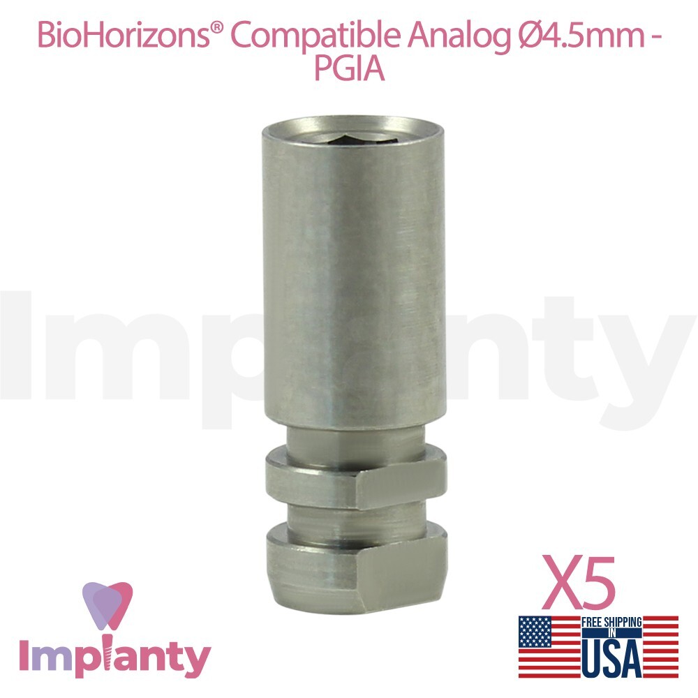 5x Dental Analog Compatible BioHorizons® 4.5mm Int Hex System Stainless Steel