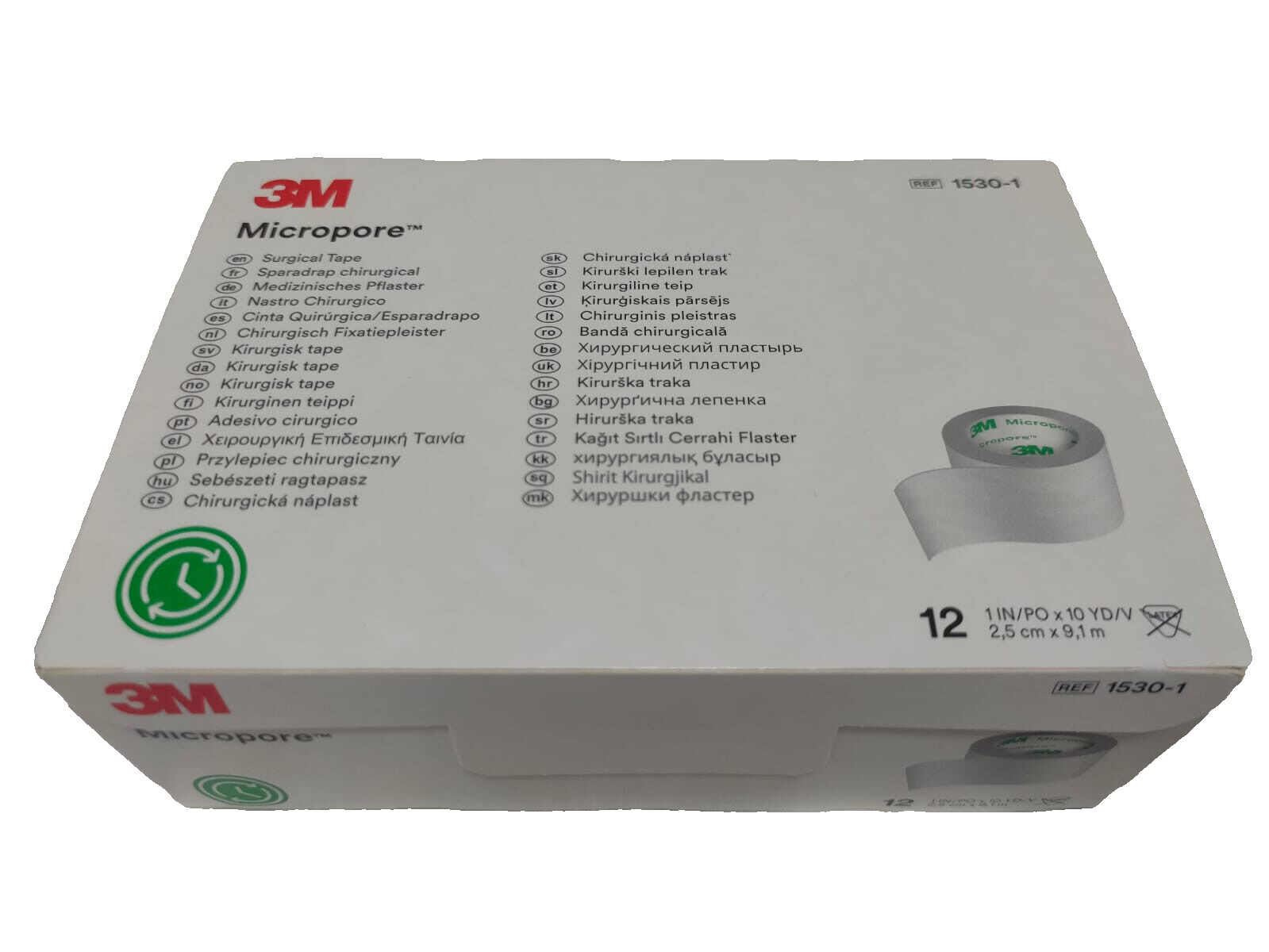 3M Micropore Surgical Tape – 1530-1 (2.5cm x 9.1m) *LOT of 12 Rolls*
