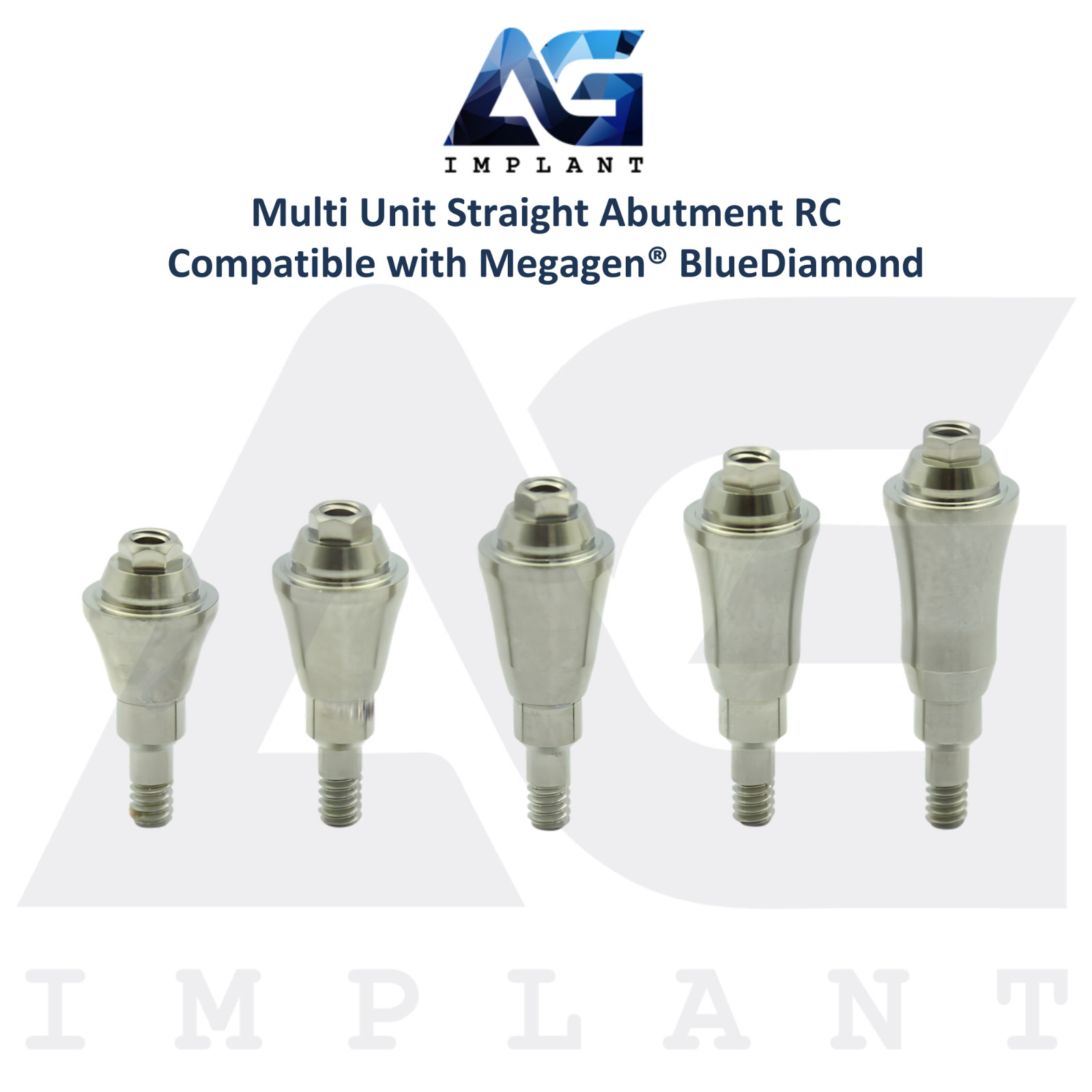 10 Straight Multi Unit Prosthetic RC Compatible with Megagen® BlueDiamond