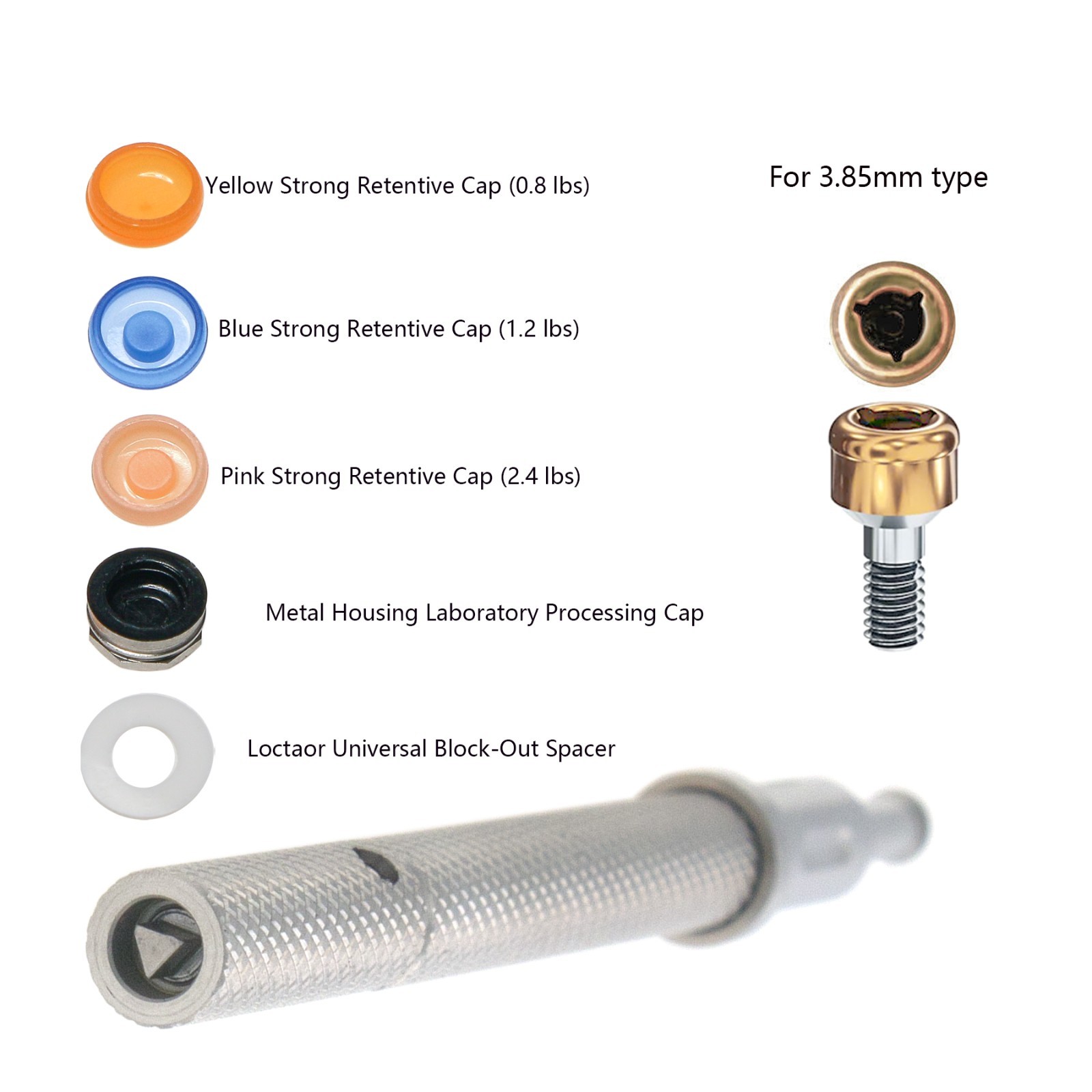 Universal Implant Retention Caps Locator Core Insertion &Extraction Removal Tool