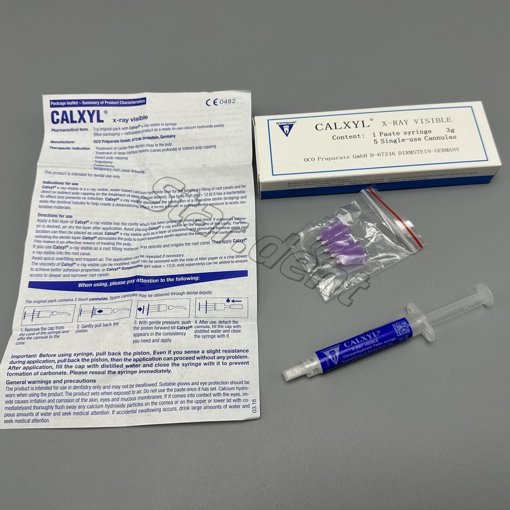 3g/Syringe x-ray visible Dental Calcium Hydroxide Paste 5pcs Single Use Cannulas