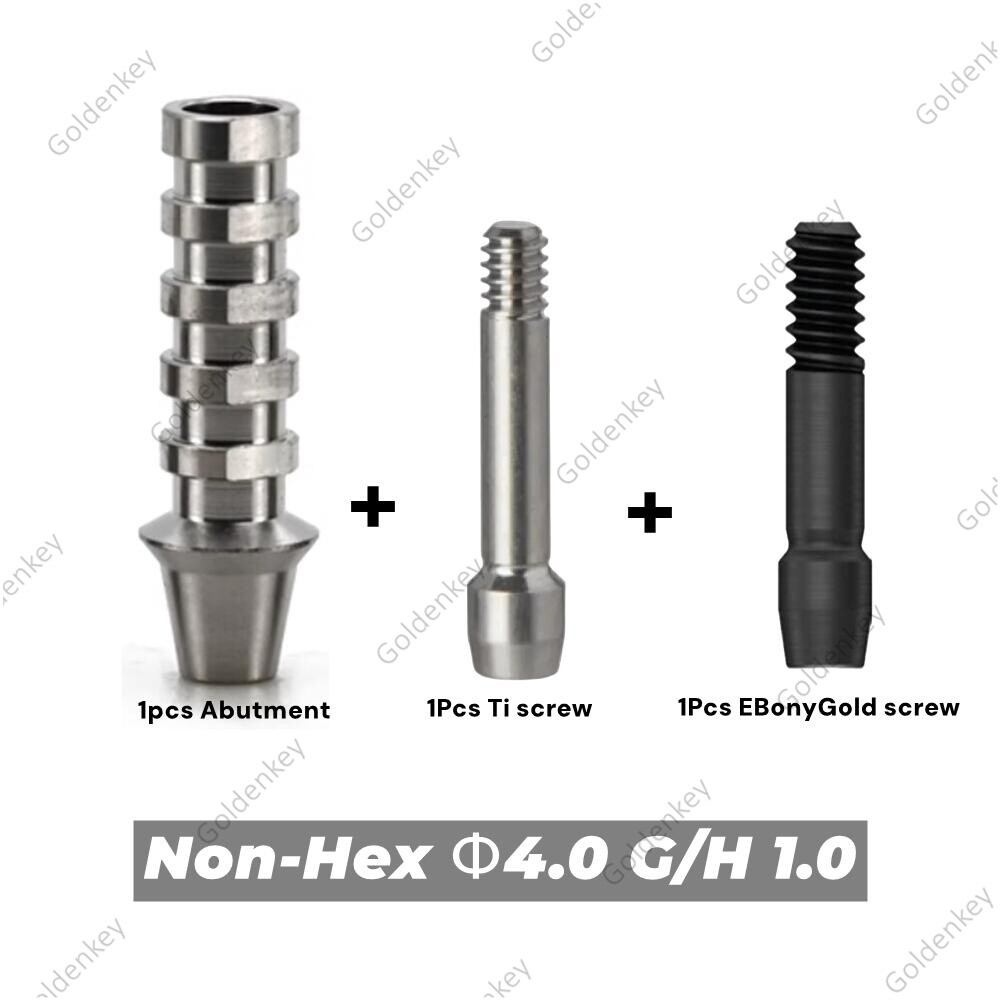 Dental Non-Hex ET Temporary Abutment Mini Regular Ti Screws EbonyGold Osstem 4.0