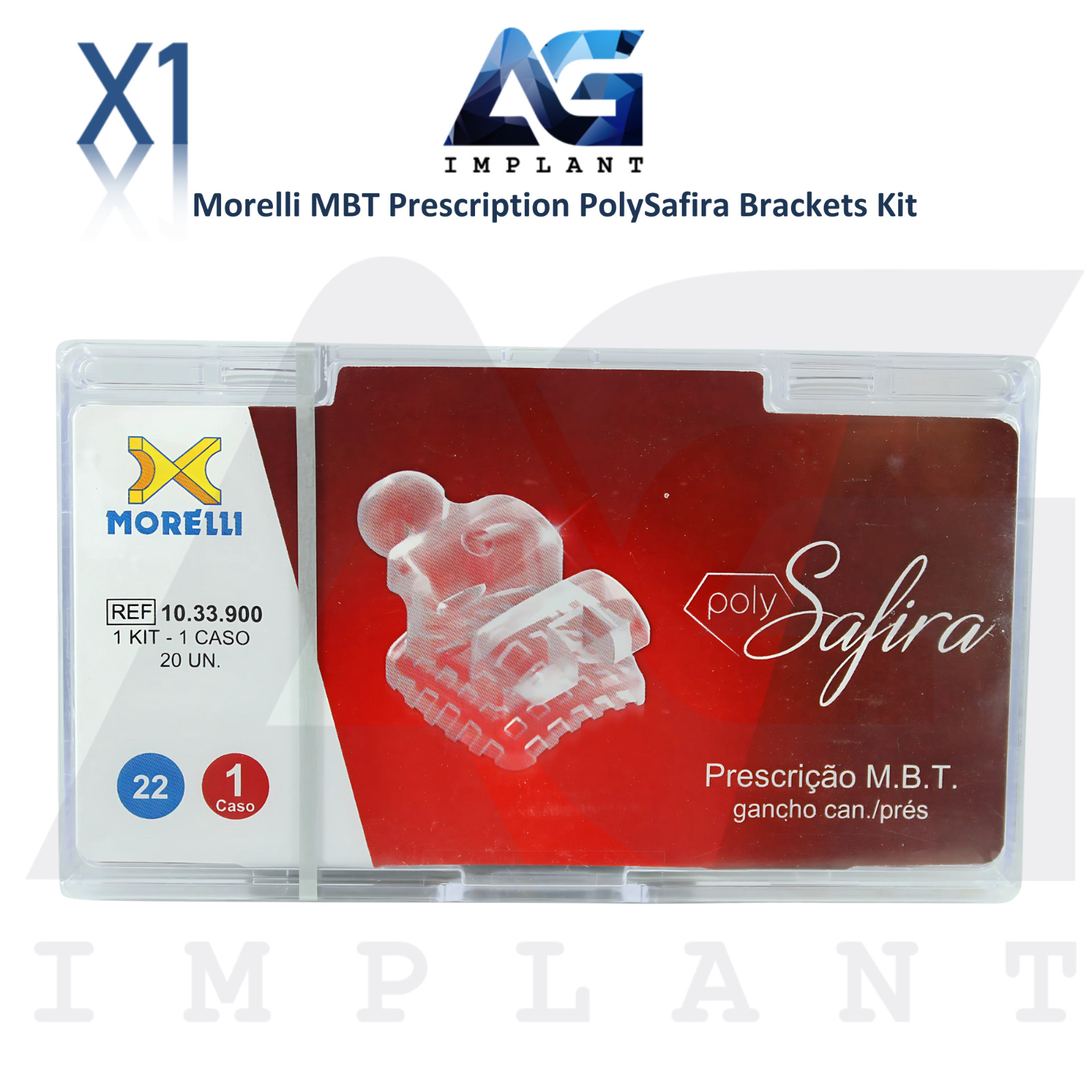 Dental PolySafira MBT Prescription Brackets Kit 20pcs Aesthetic Ortho Treatment