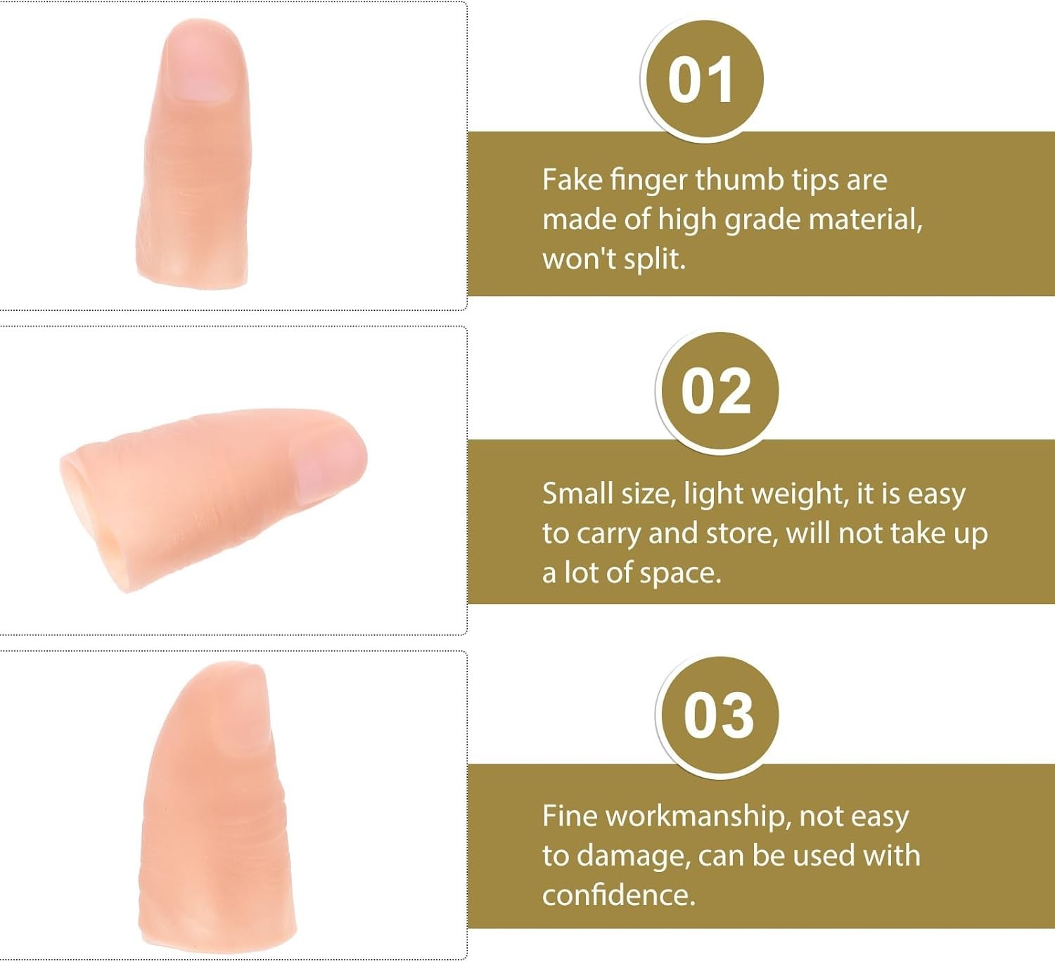 Prosthetic Fingertip 40 Pcs 40 Pcs Simulation Props Trick Fingers Silicone Fi…
