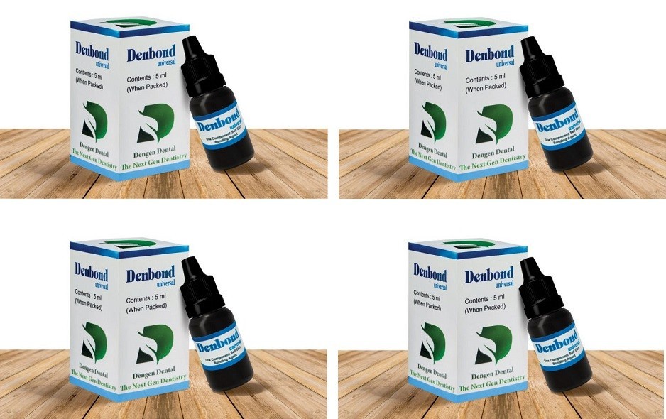 4 x Dental DENBOND UNIVERSAL One Component Light Cured Universal Adhesive 5ml