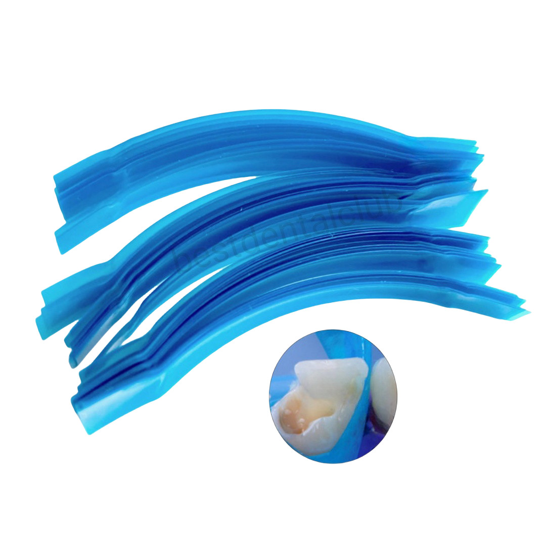5Box Dental Blue View Matrix Contoured Anterior Matrices Mylar Anatomical Strip