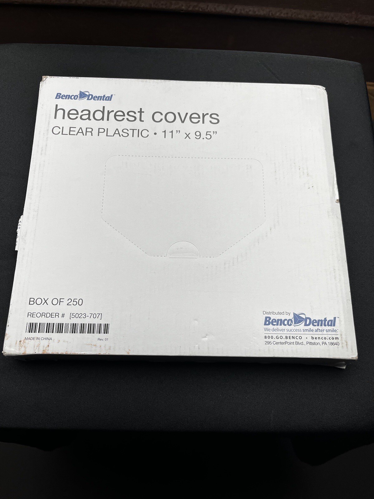 Benco Dental Headrest Covers, Clear Plastic, 11”x9.5”, 250 Count, C20
