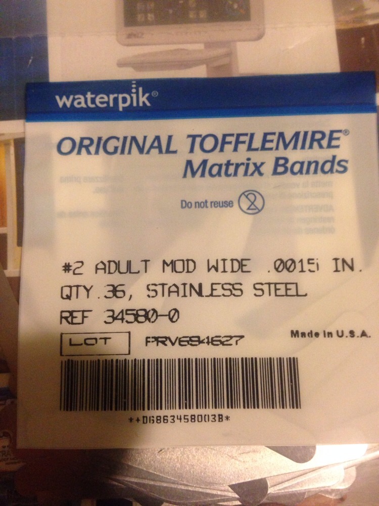 Waterpik Original Tofflemire #2 MOD Bands 90 Packs W 36 Each
