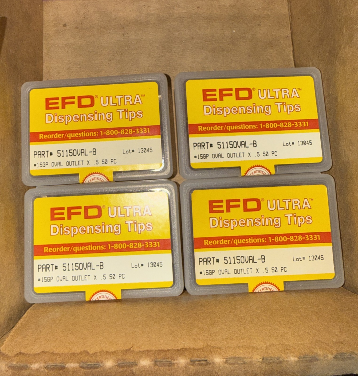 EFD Ultra Dispensing Tips 51150VAL-B 15GP Oval Outlet x .5″ 50/Box NEW