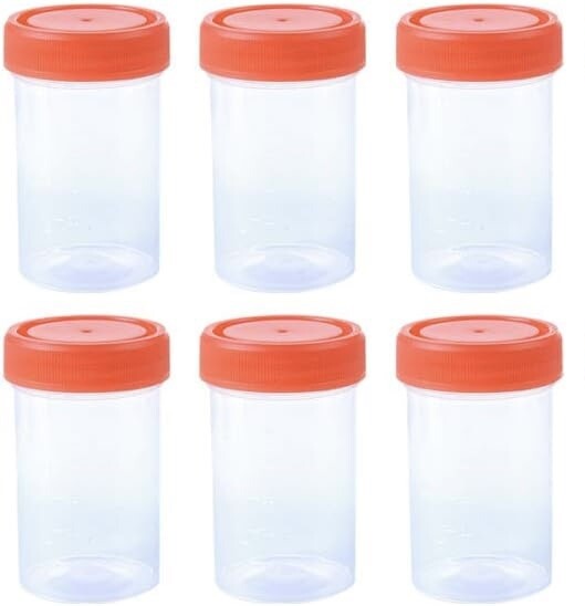 50Pcs. 60ml Plastic Specimen Cups for Sampling