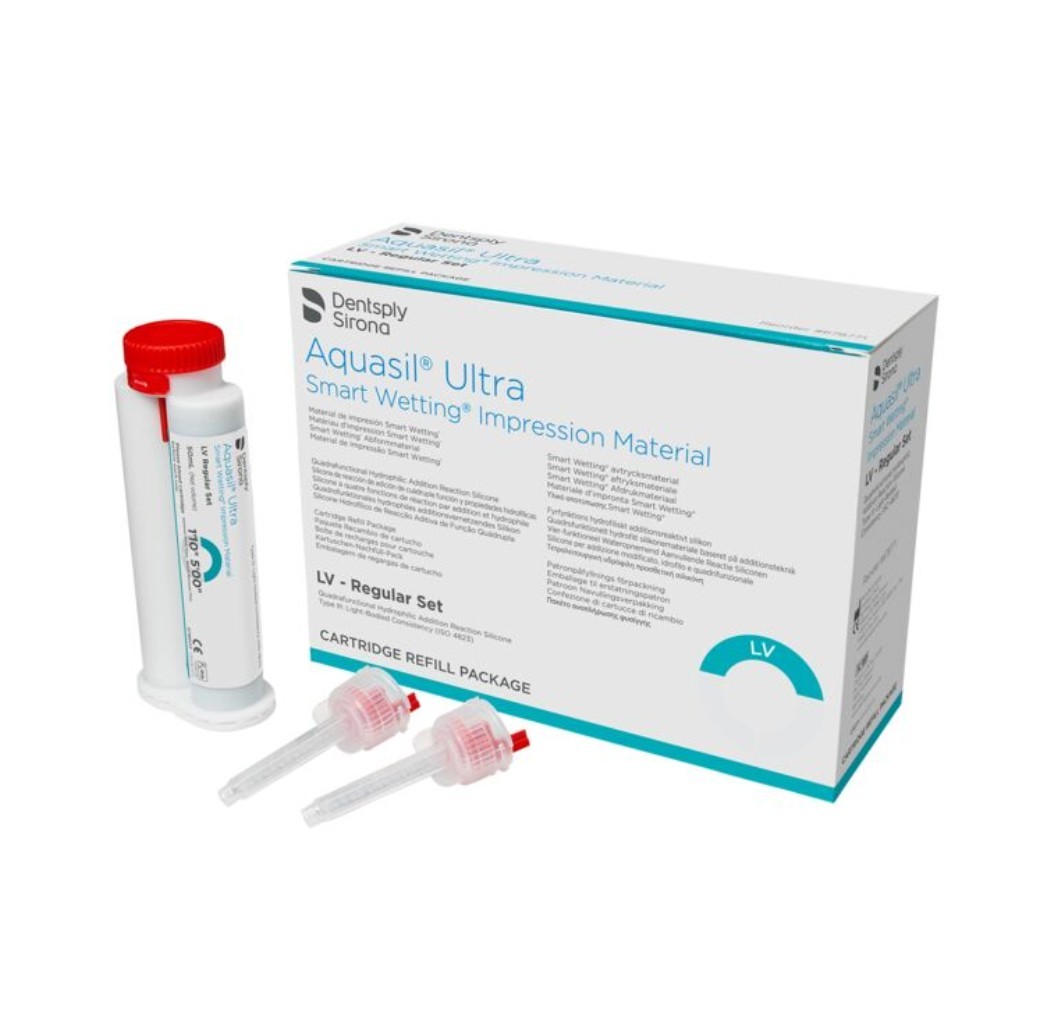 Dentsply Aquasil Ultra LV Regular Set VPS Impression 4x50ml Cartridges Dental