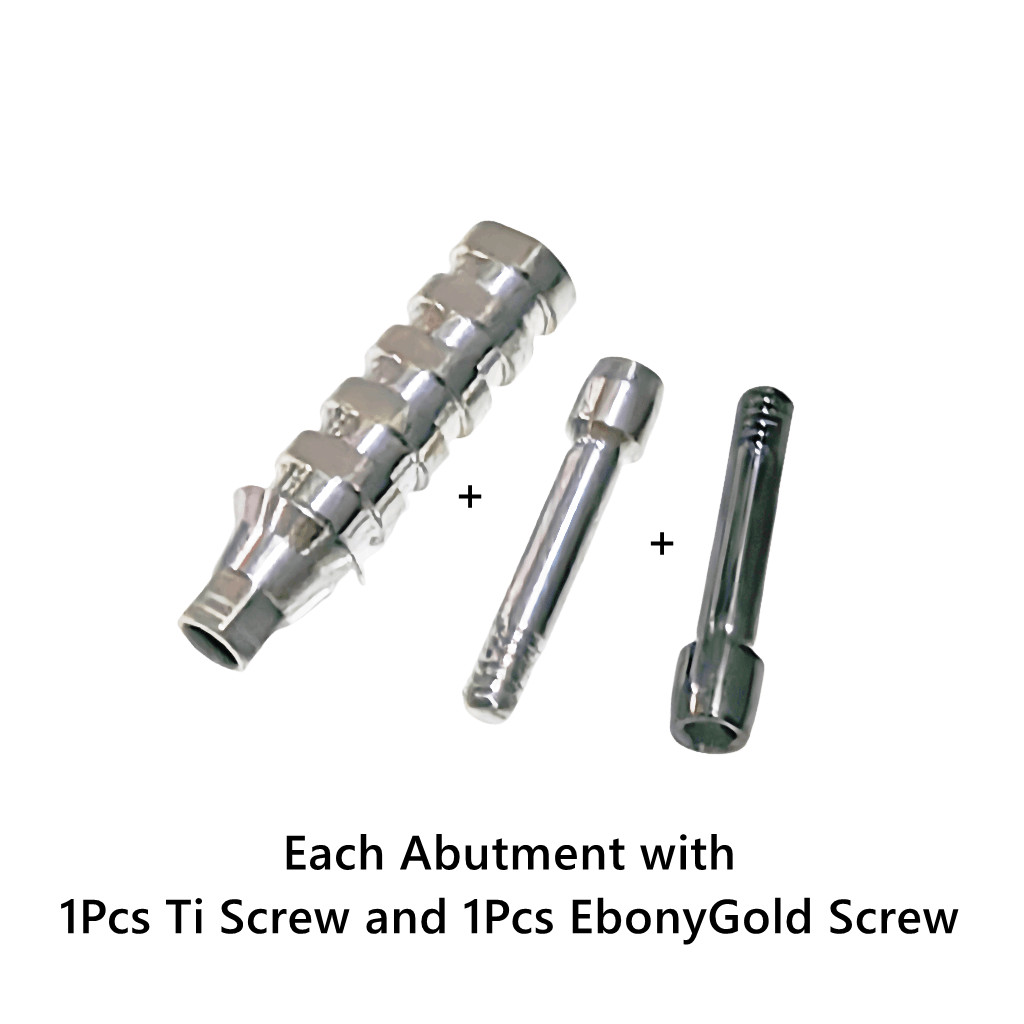 Dental Hex ET Temporary Abutment Mini Regular Ti Screws EbonyGold Osstem 4.0 4.5