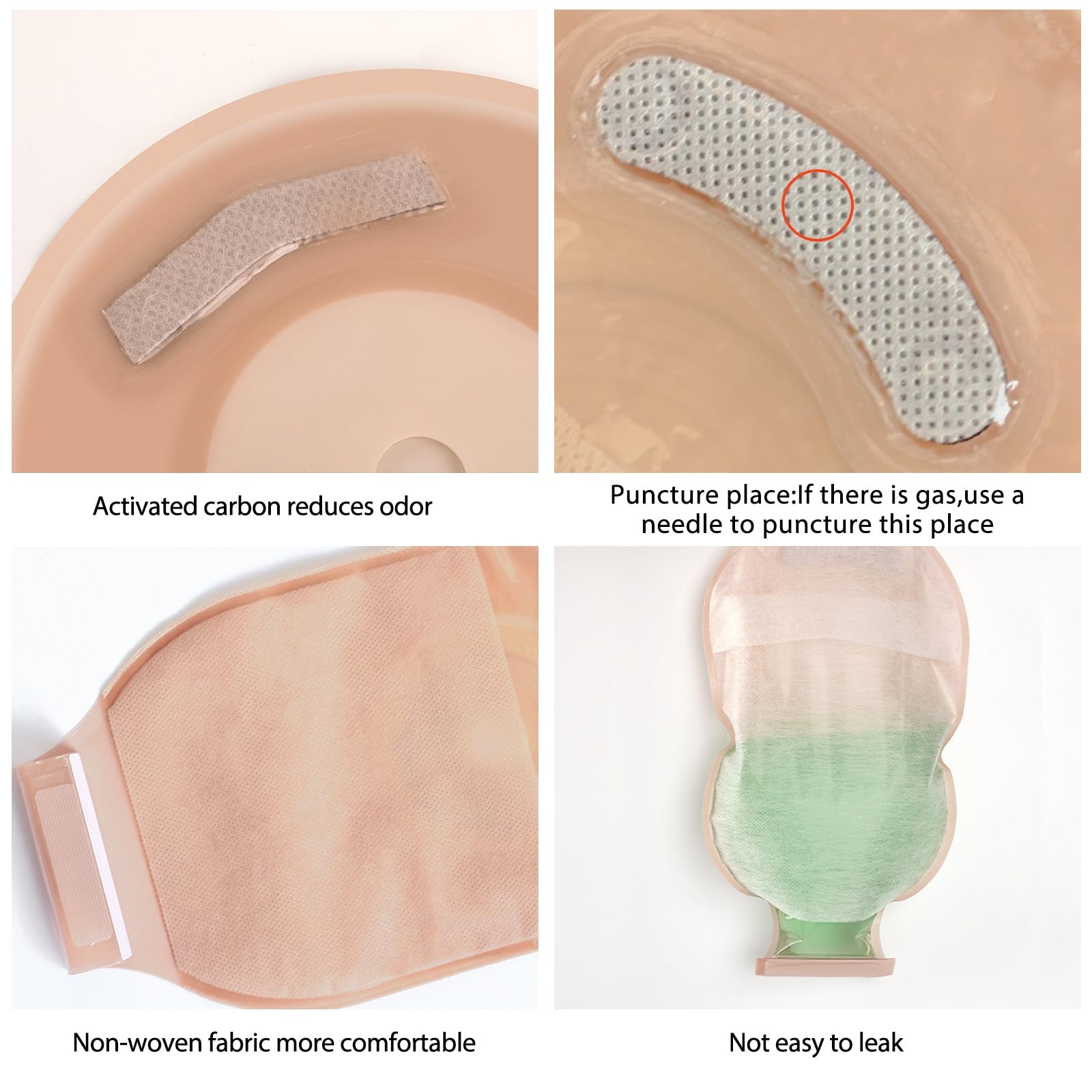 20 Pack Colostomy Bags, One Piece Ostomy Bag 20pcs With Closure