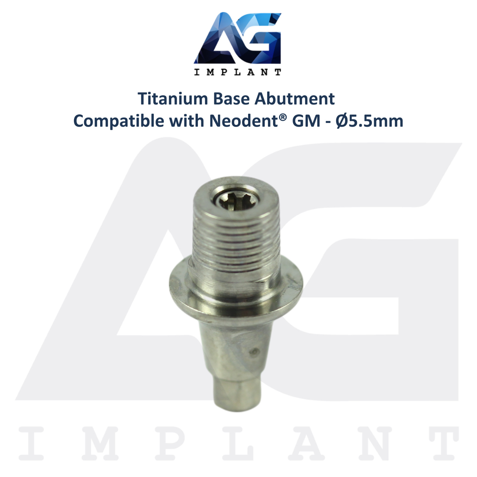 5 Titanium Base Prosthetic Neodent® GM Fixture Compatible Ø5.5mm CAD/CAM