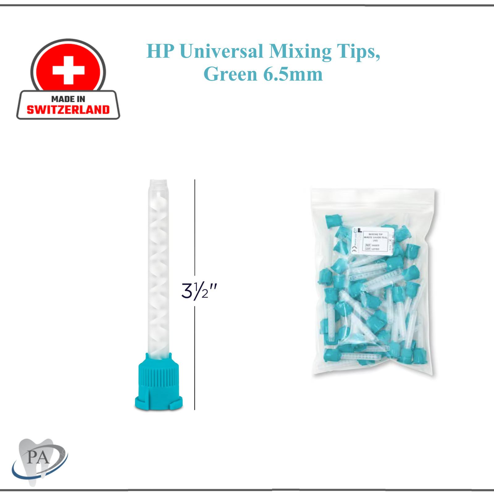 Dental Teal HP High Performance Mixing Tips Large 6.5mm for Dual Cartridges 50mL