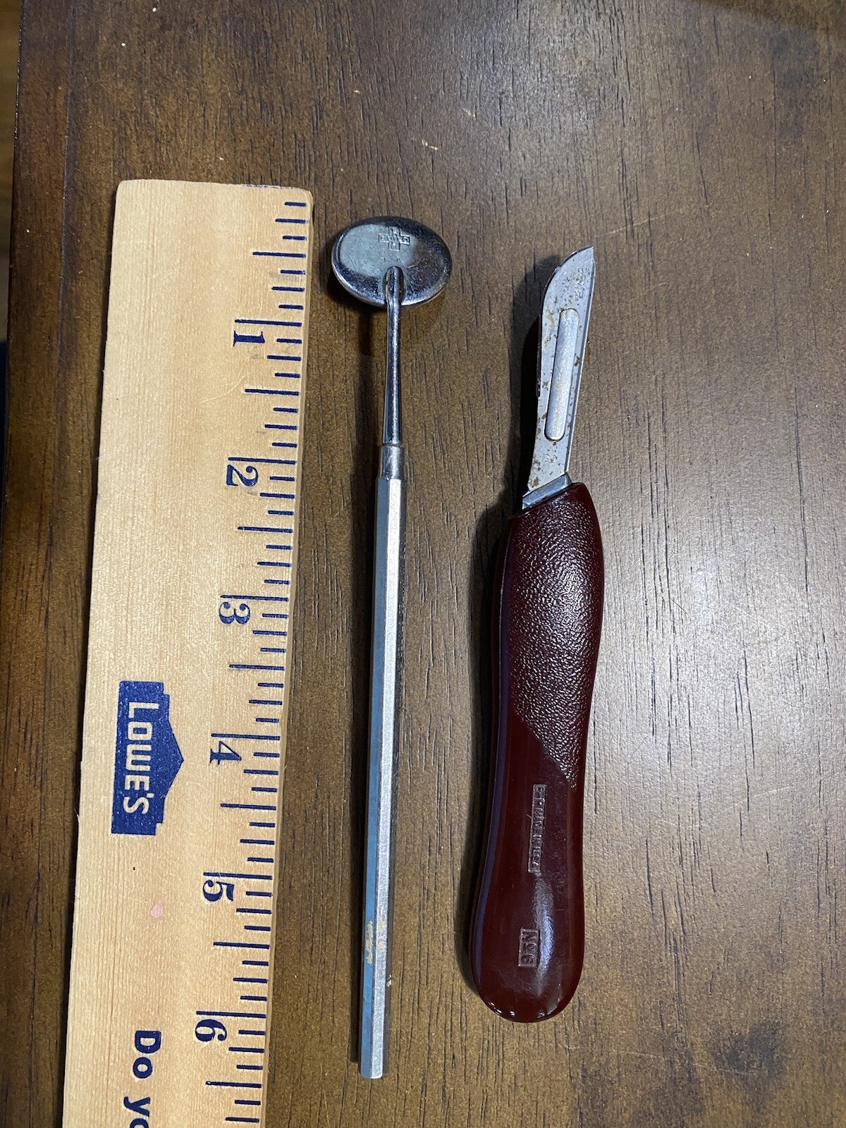 Red Benco DEntal Scapel and Dental Mirrior
