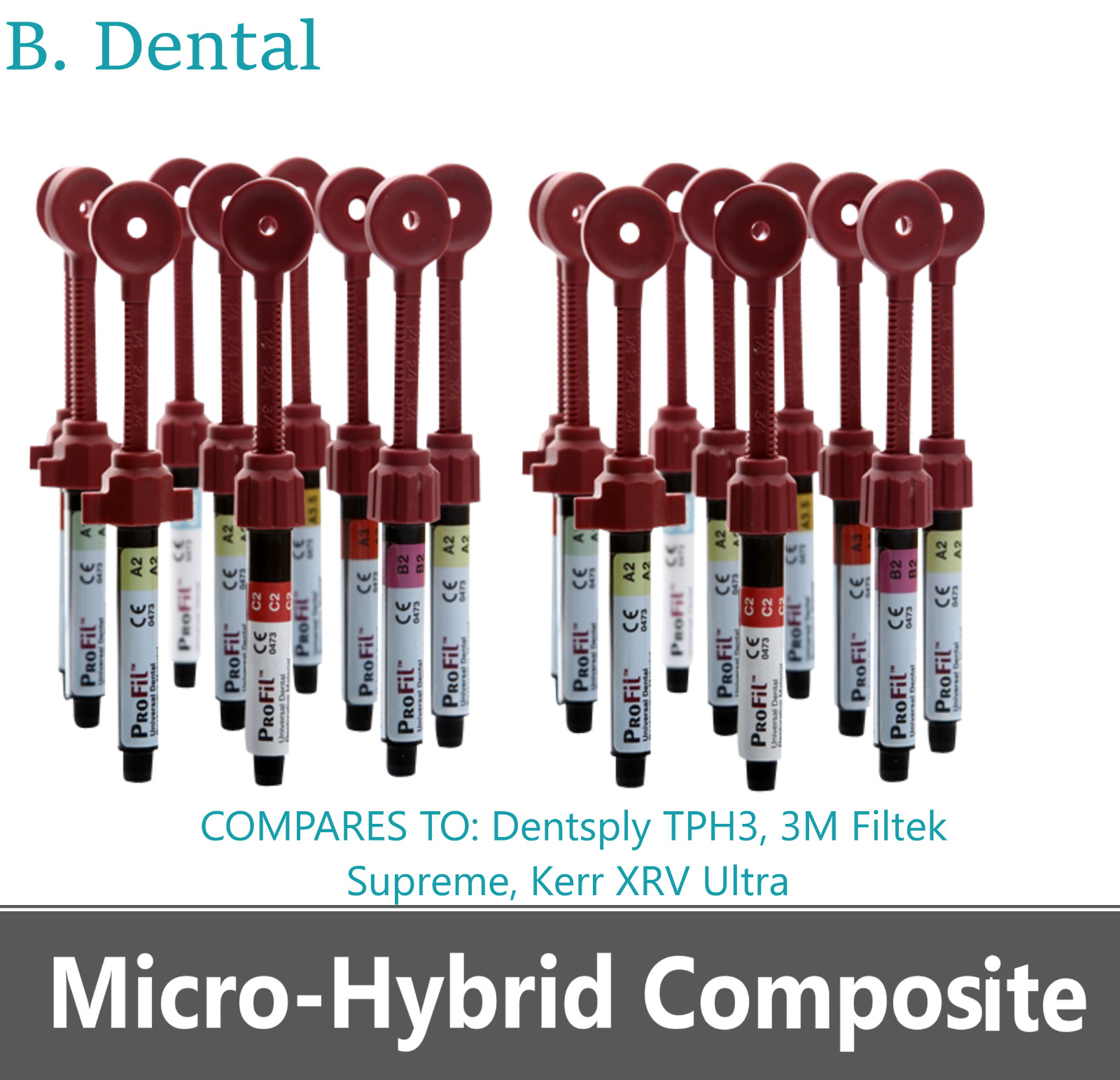 Dental Silmet ProFil Micro Hybrid Composite Universal All Shades – Syringe 4g.