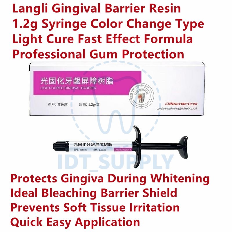 Langli Light Cure Gingival Barrier Resin 1.2g Color Change Fast Effect Dental