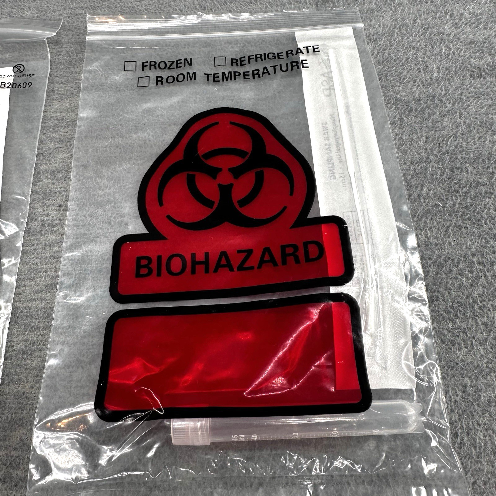 SPECI-ZIP – Collection Kits Swab and Disposable Tube with Biohazard Bags