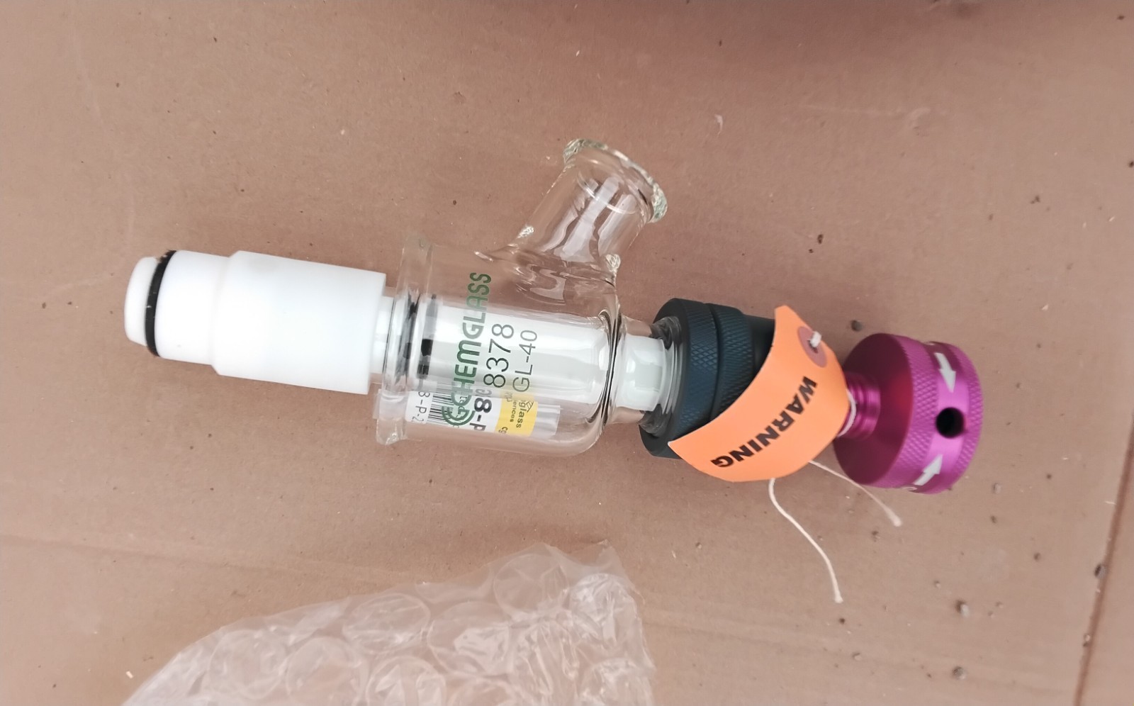 New Chemglass CG-1968-GL-040 Zero Dead Space Drain Valve