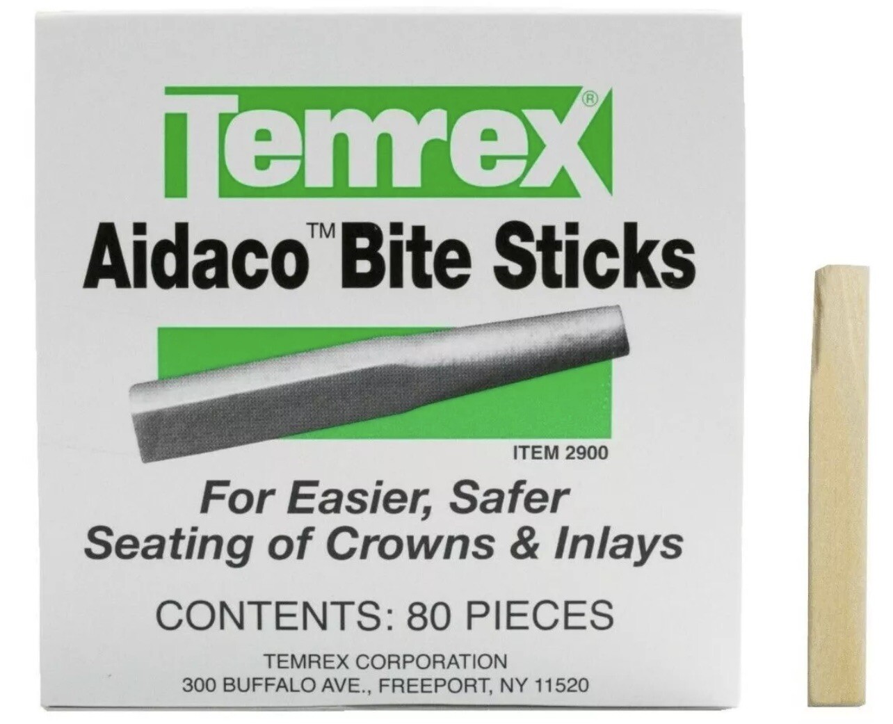 Dental Temrex Aidaco Bite Stick 80 Pieces 2″ long for seating of crown & inlays