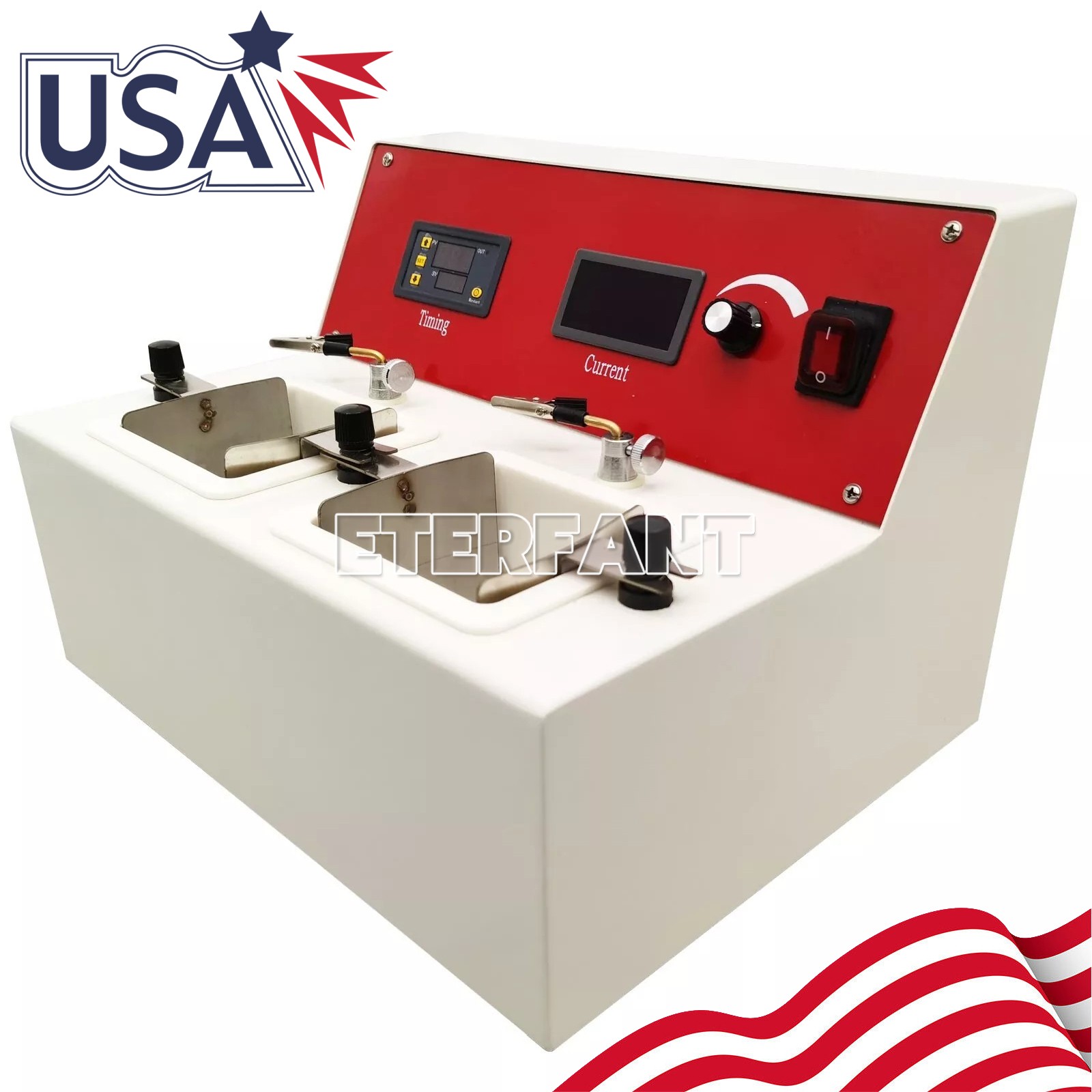 ETERFANT Dental Lab Electrolytic Polish Machine Two electrolytic Cells 110V 250W