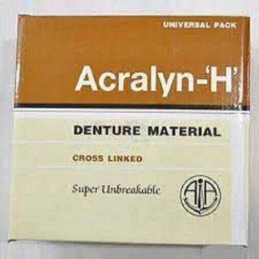 Dental Acralyn H Unbreakable Heat Cure Denture Material-Powder 450g Liquid 225ml