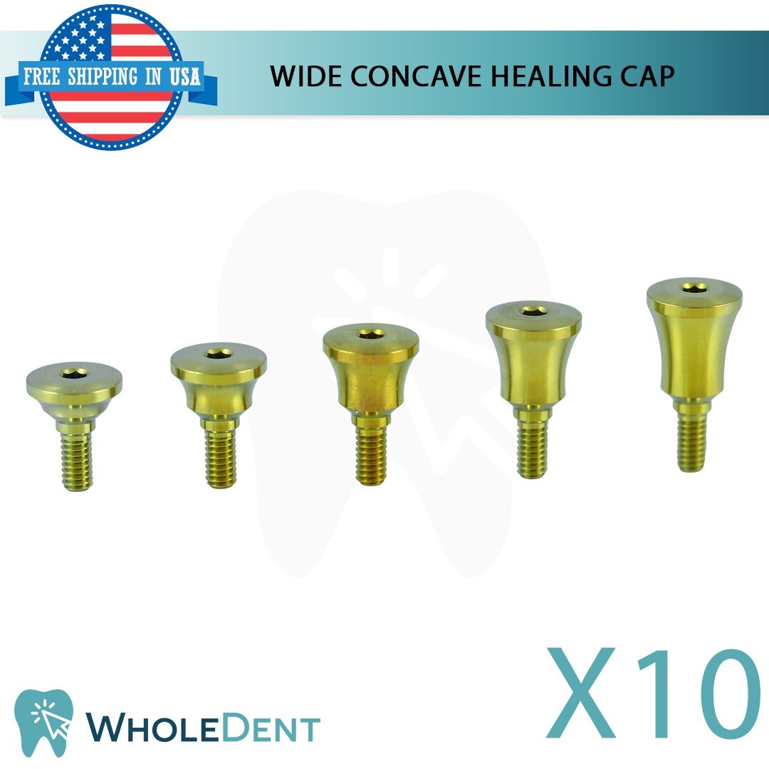 X10 Dental Concave Anatomic Healing Cap Ø5.5mm Titanium Abutment Int Hex 2.42