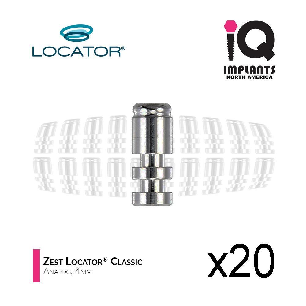 Zest LOCATOR Original Genuine Female Lab Analog, 4mm (20 Pack)