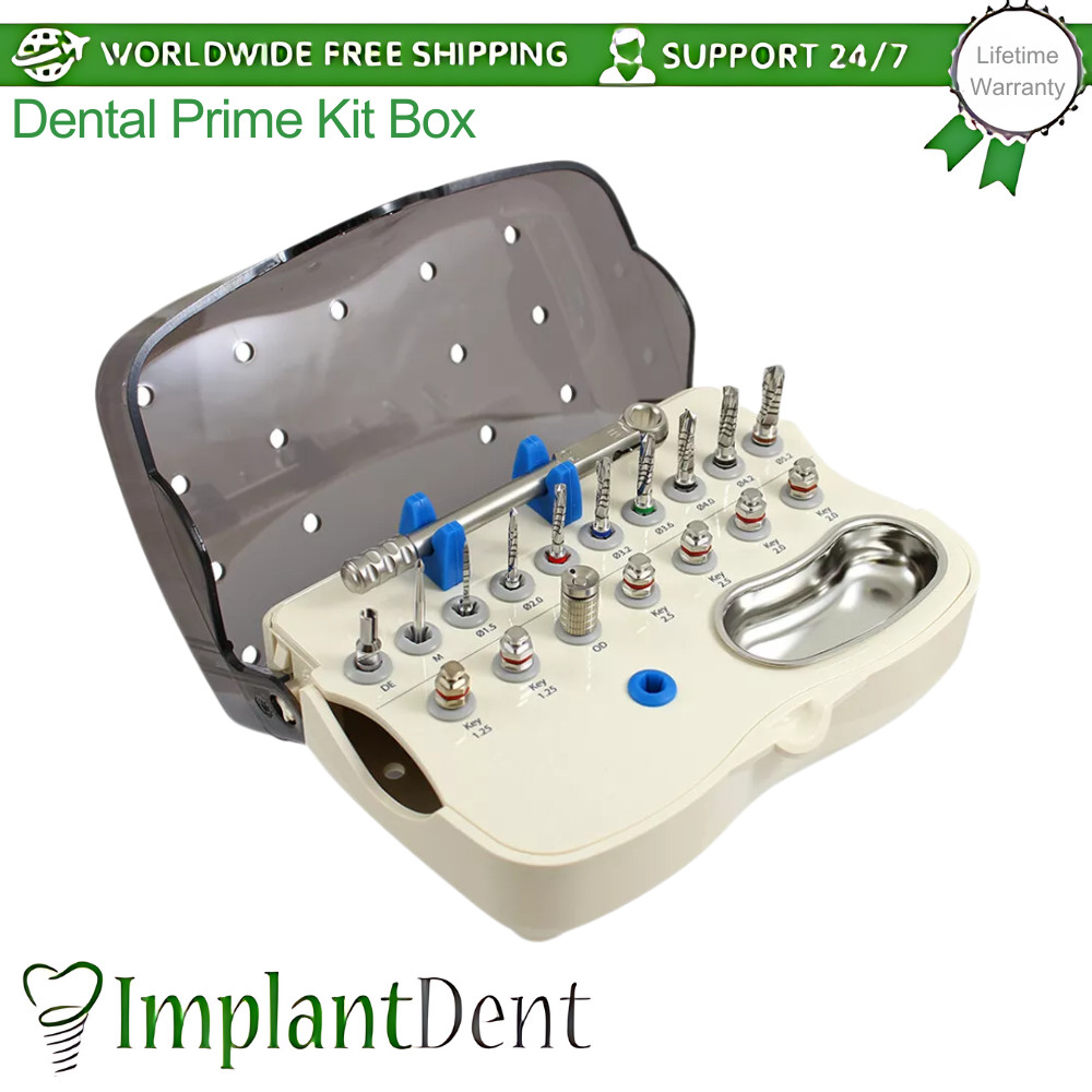 Dental Prime Kit Box Conical Connection Content Plastic Stainless Steel Lab Tool