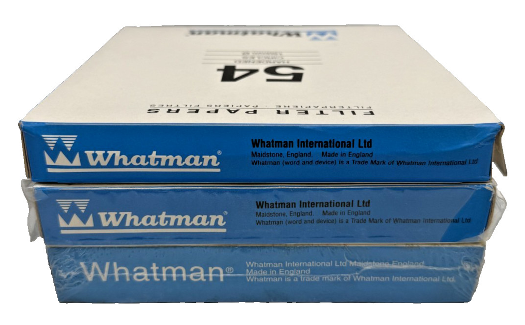 Lot of 3x G.E. / Whatman 1454-150 54 Hardened 150mm Filter Paper 100 Circles