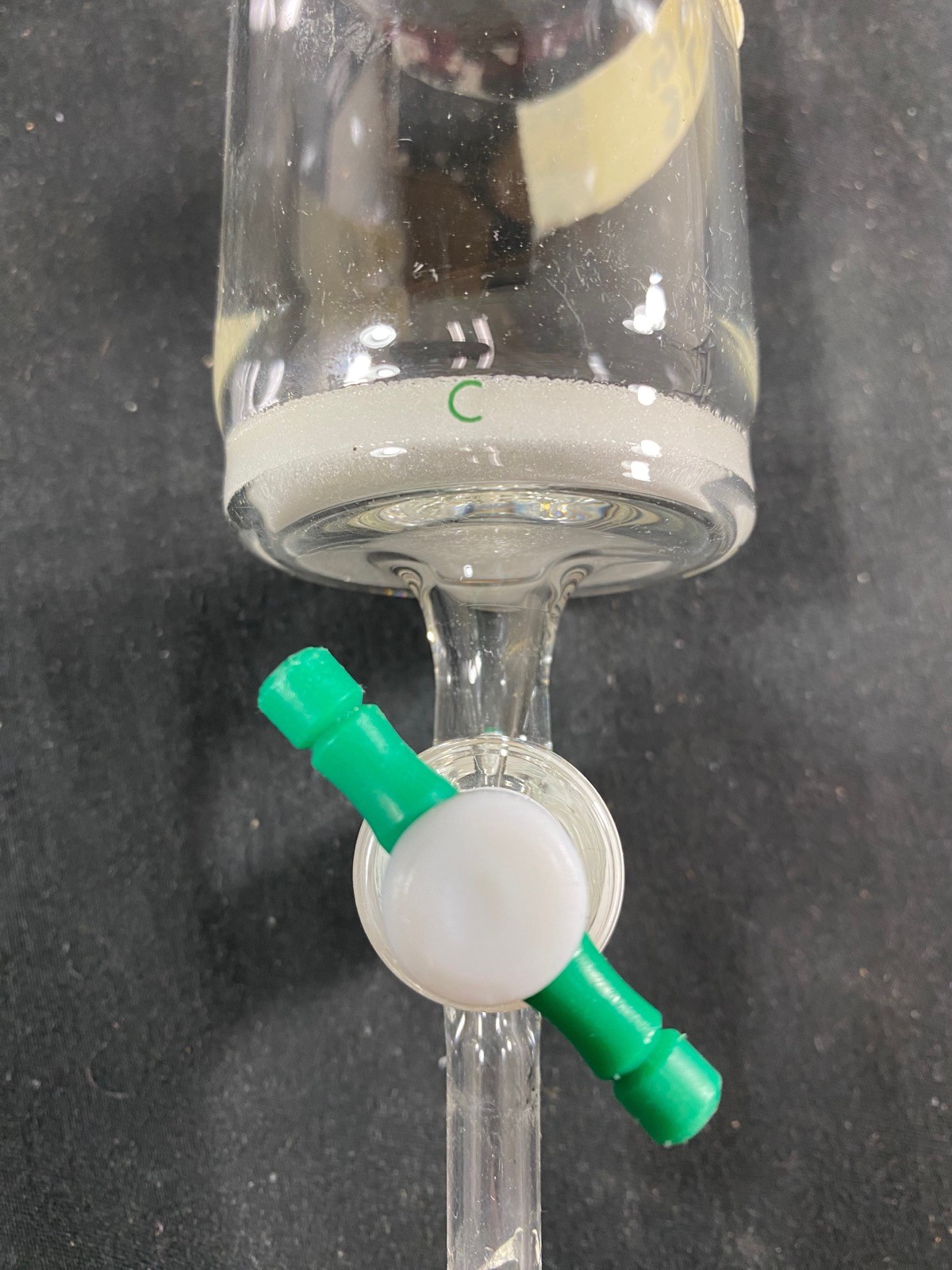 CHEMGLASS Glass 100mL GL-25 Coarse Frit Solid Phase Peptide Synthesis Vessel (B)