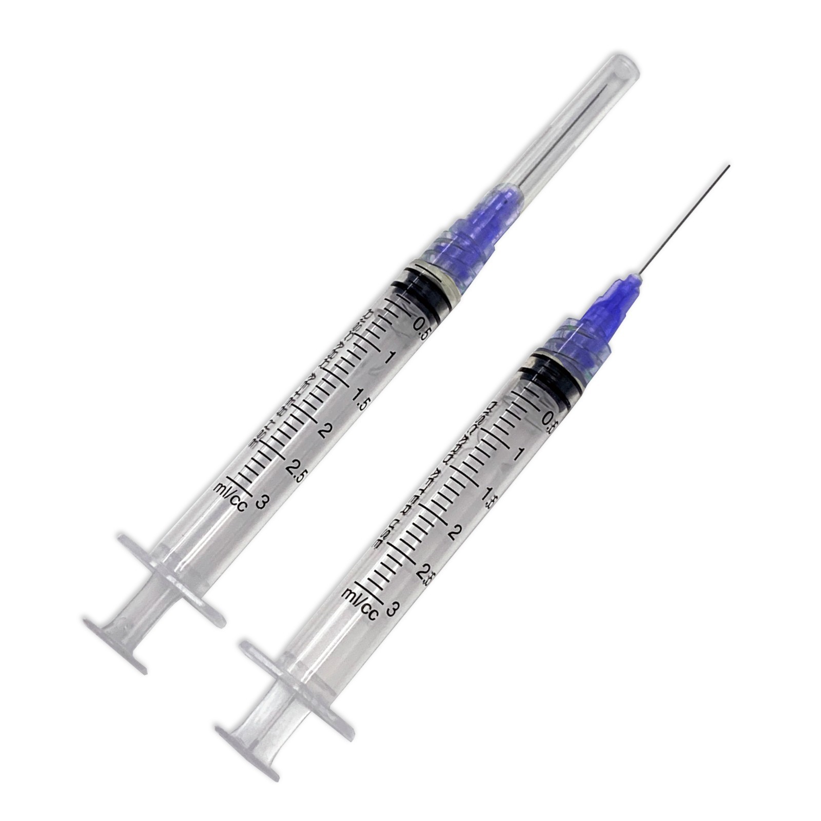 2 X Dental Irrigation Syringes & Tips, 3 cc 30 Gauge – Purple, (Box of 200)
