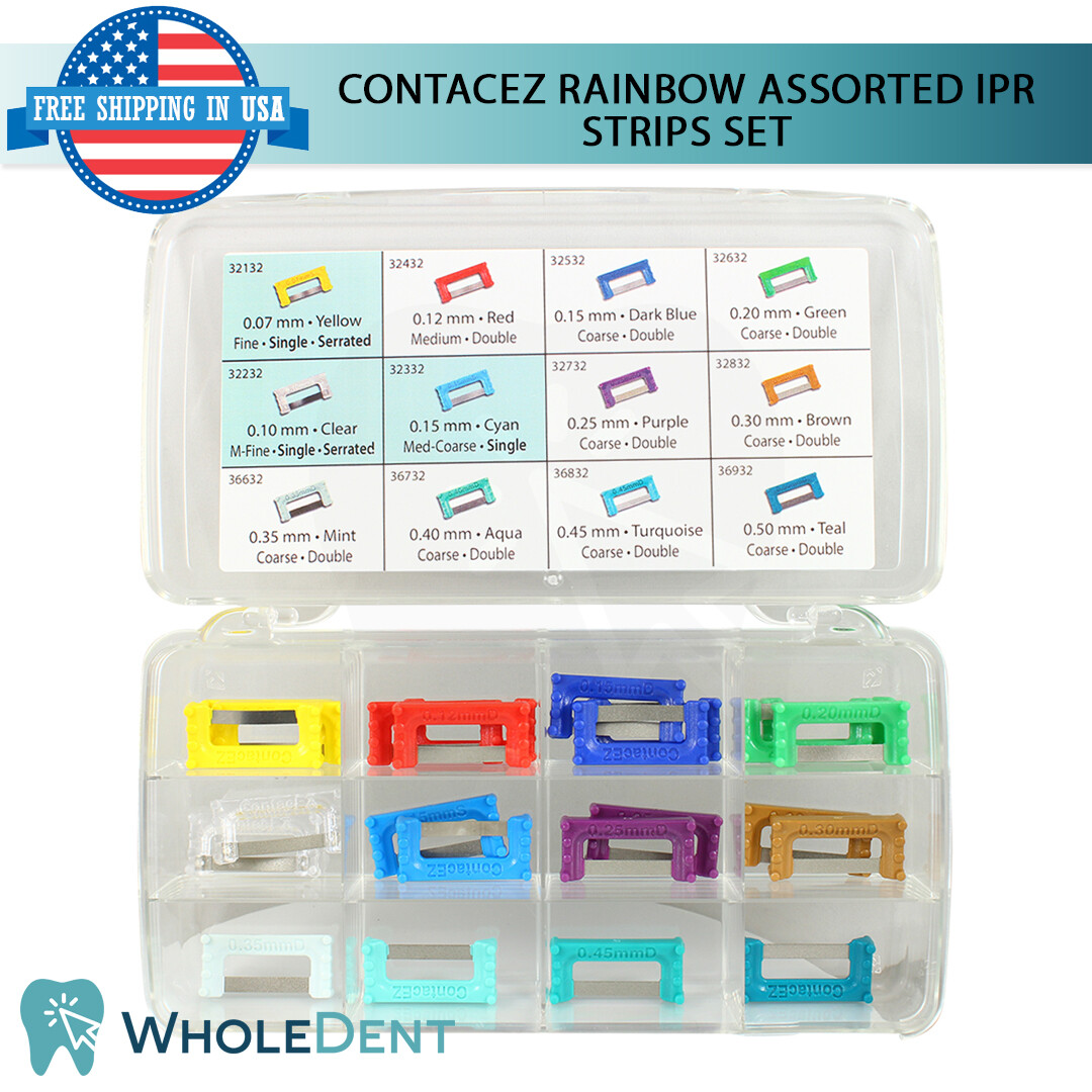 ContacEZ Rainbow Set Assorted IPR 24 Strips Orthodontic Interproximal Reduction