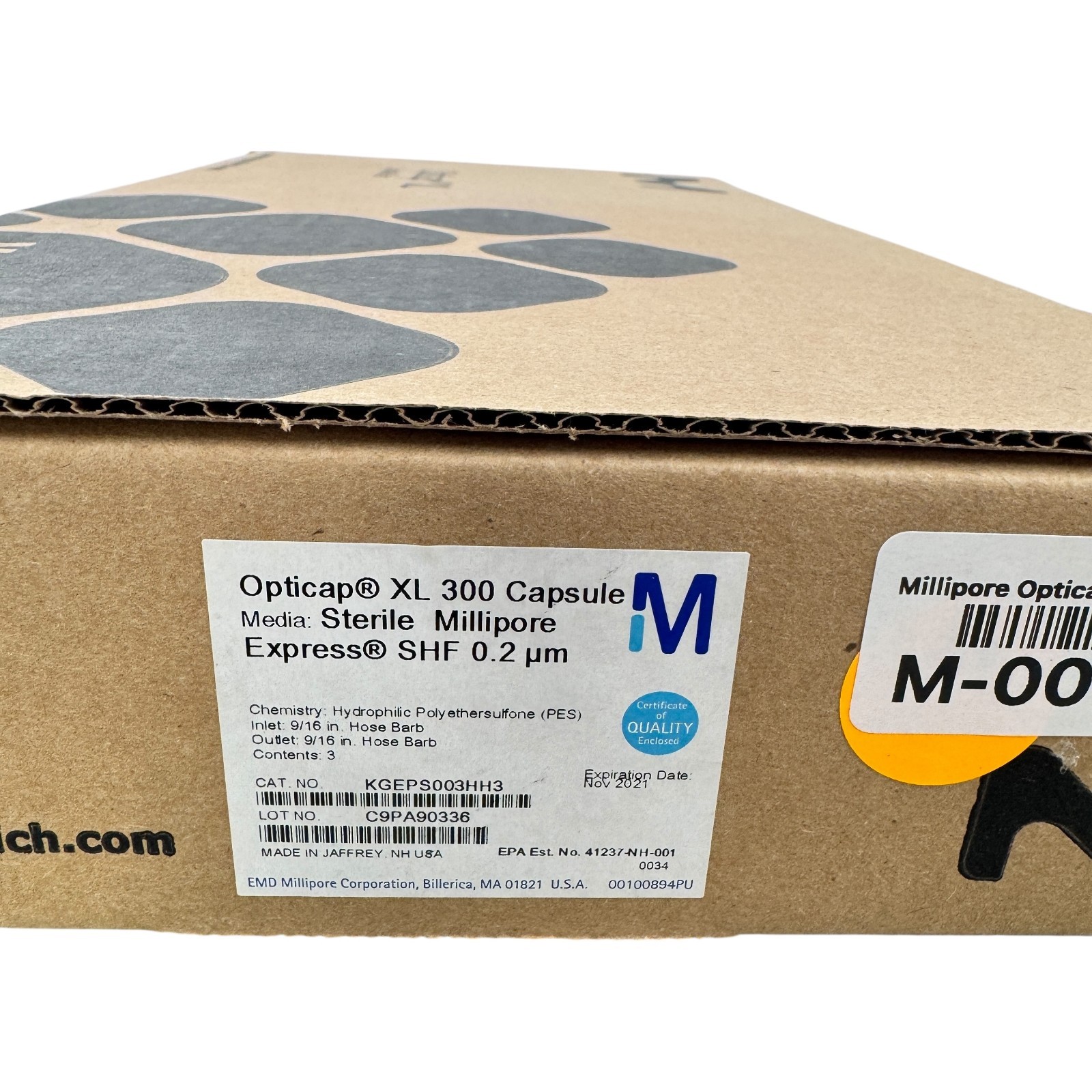 Opticap XL KGEPS003HH3 300 Capsule Sterile Millipore Express SHF 0.2 um EXPIRED
