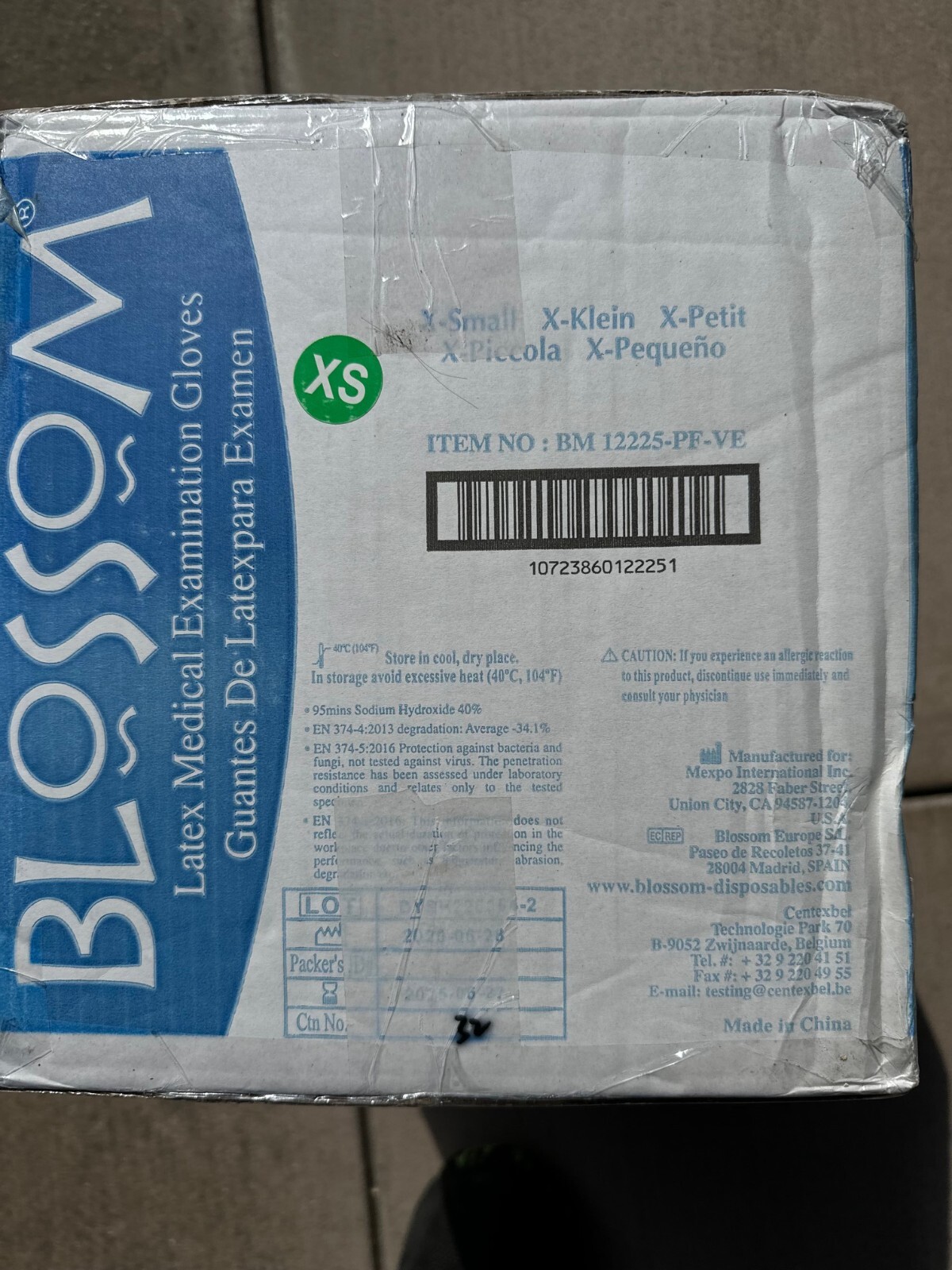 Blossom Aloe Latex Exam Gloves Powder-Free, X-SMALL, 1000 Pcs/Case, REF 12225
