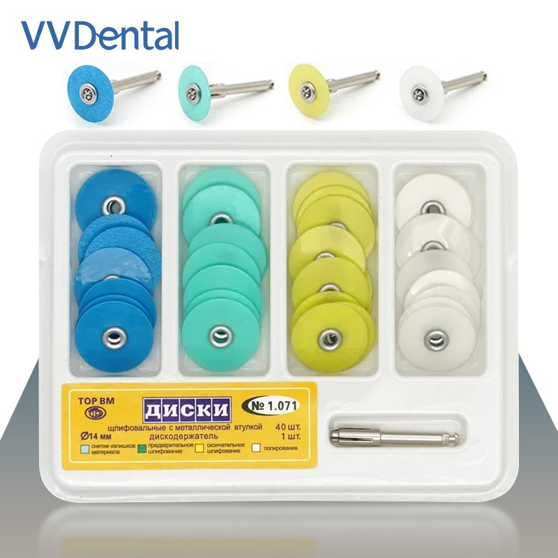 40Pcs/Box Dental Polishing Discs Holding Rod Mandrel Soflex Flexi Disc RA Shank
