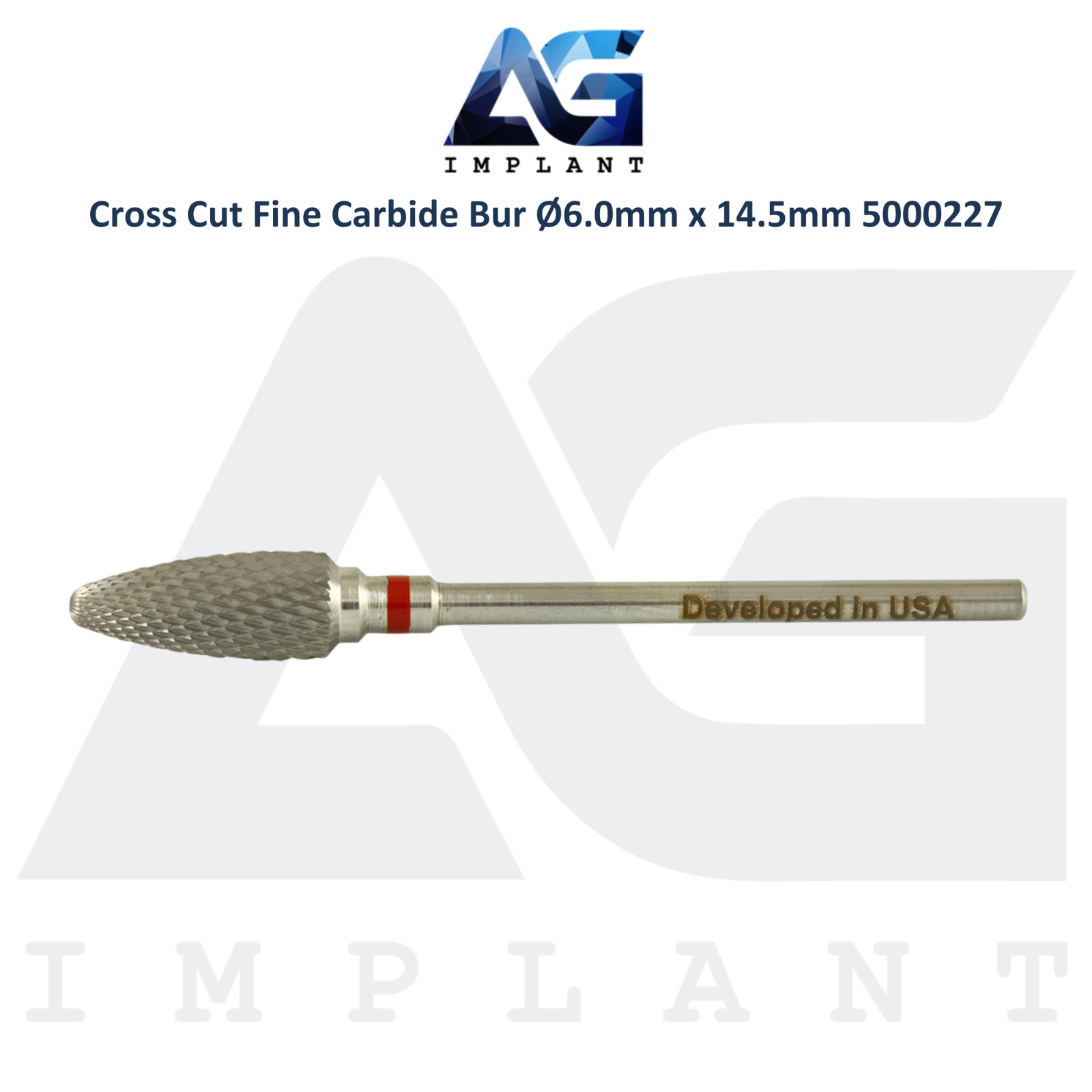 Dental Cross Cut 5000227 Fine Carbide Bur Ø6.0mm x 14.5mm Lab Supplies
