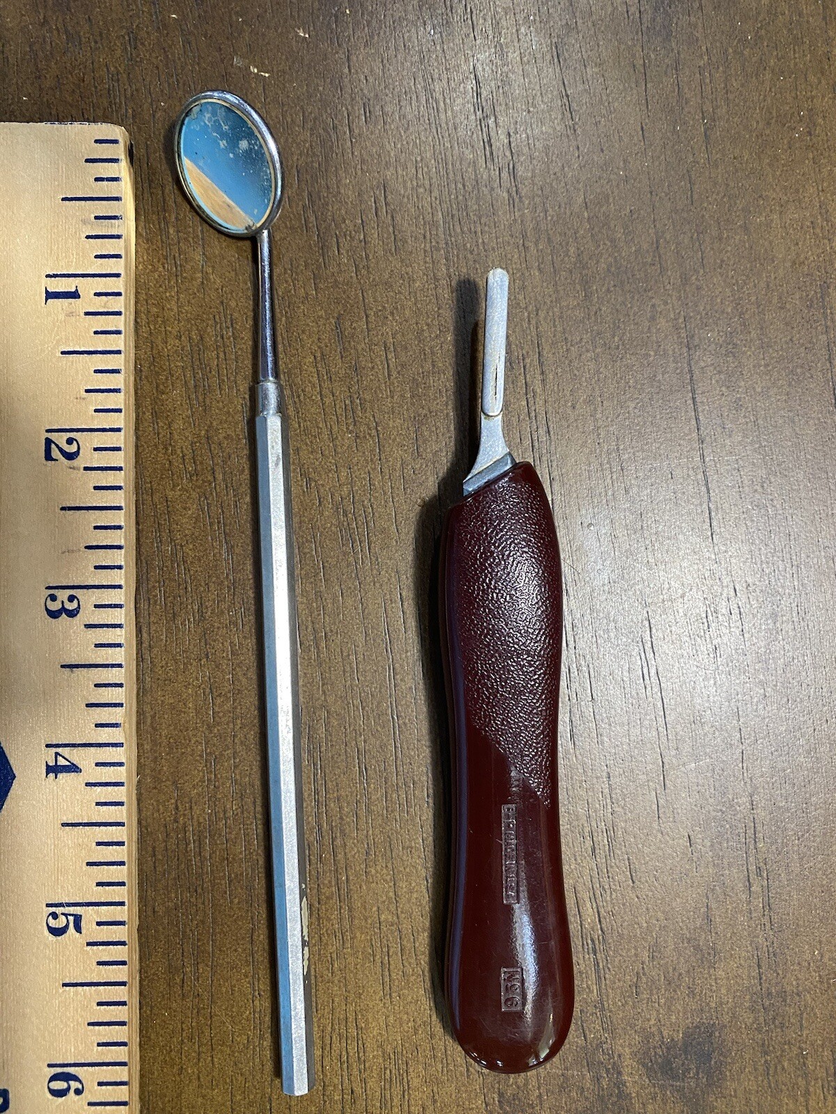 Red Benco DEntal Scapel and Dental Mirrior