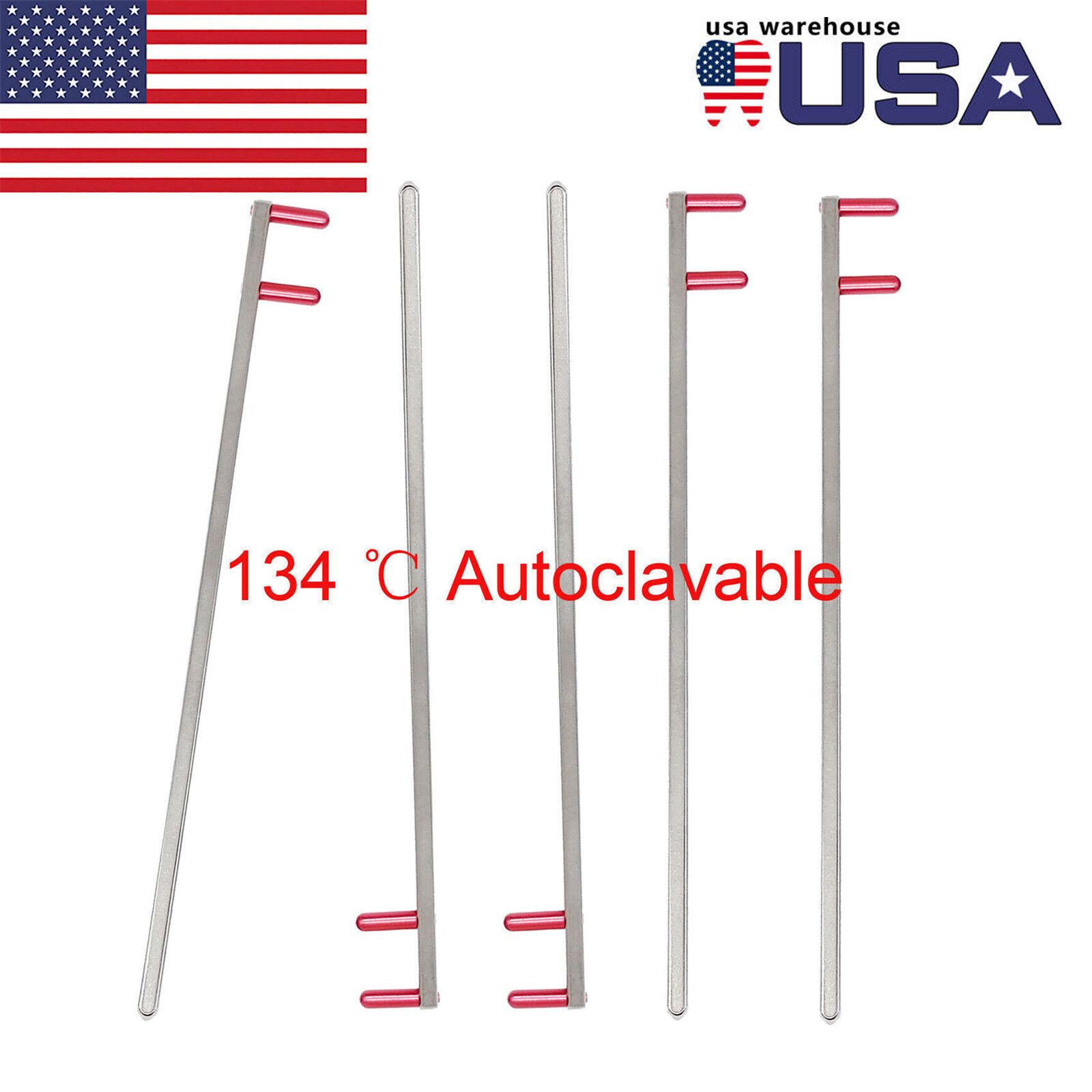 USA 1-20 Dental XCP X Ray Holder Bite Bitewing Indicator metal bar Arm Red 134 ℃