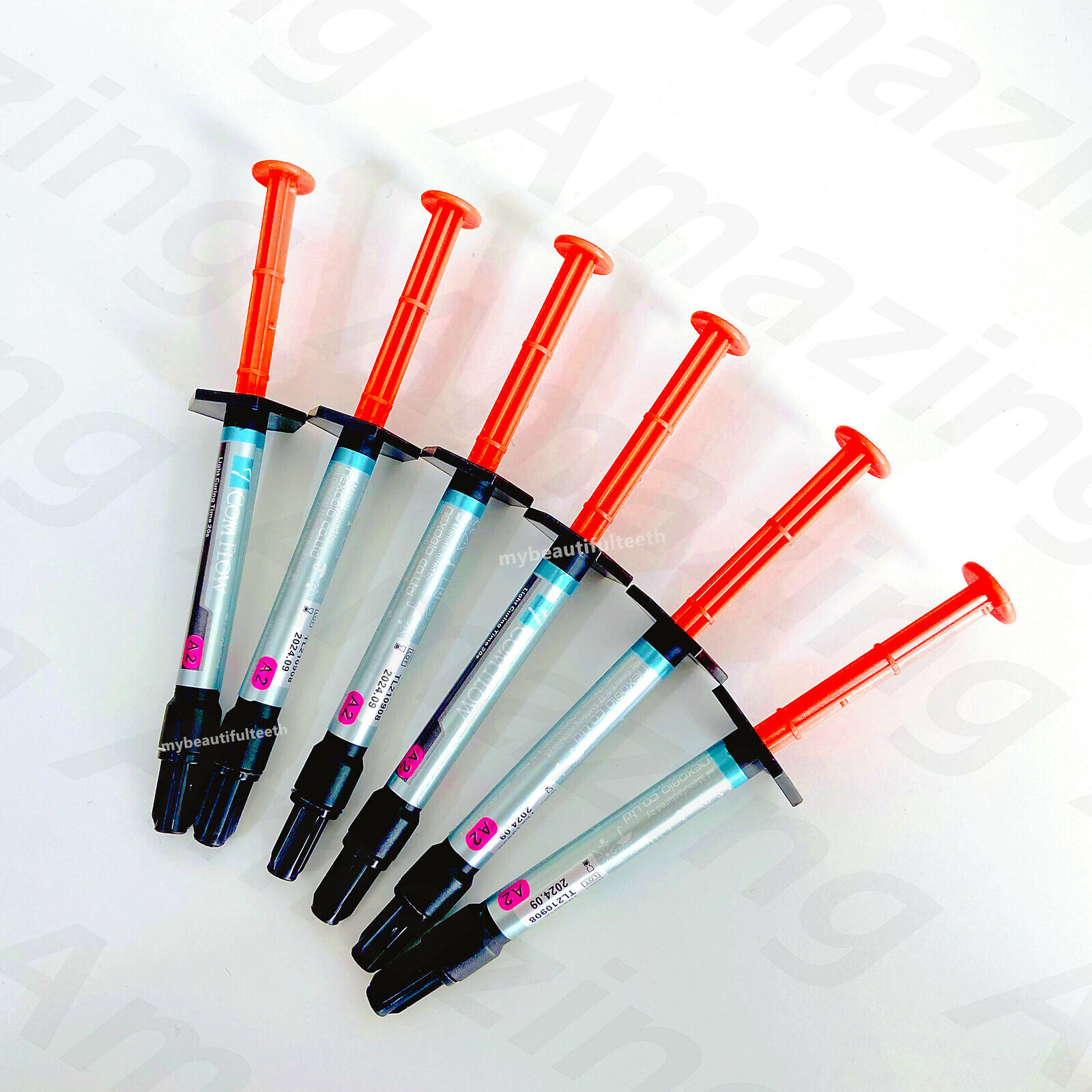 6Pcs Dental Composite Resin Flowable Light A2 Restorative T COM FLOW Nanohybrid