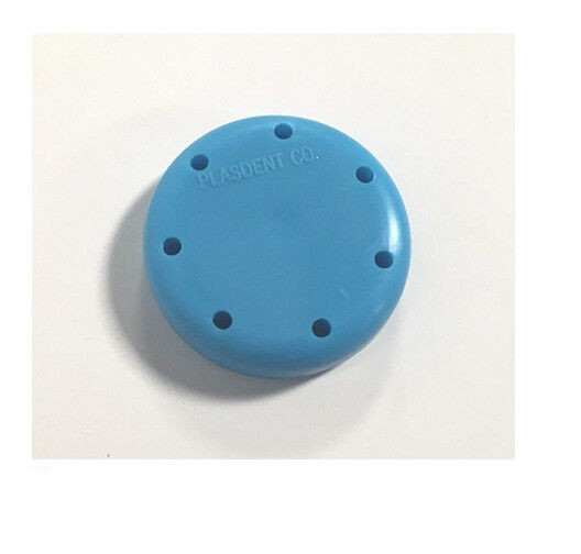 4X Neon Blue Round Magnetic Dental Bur Block Holder Station Plastic 7 Holes