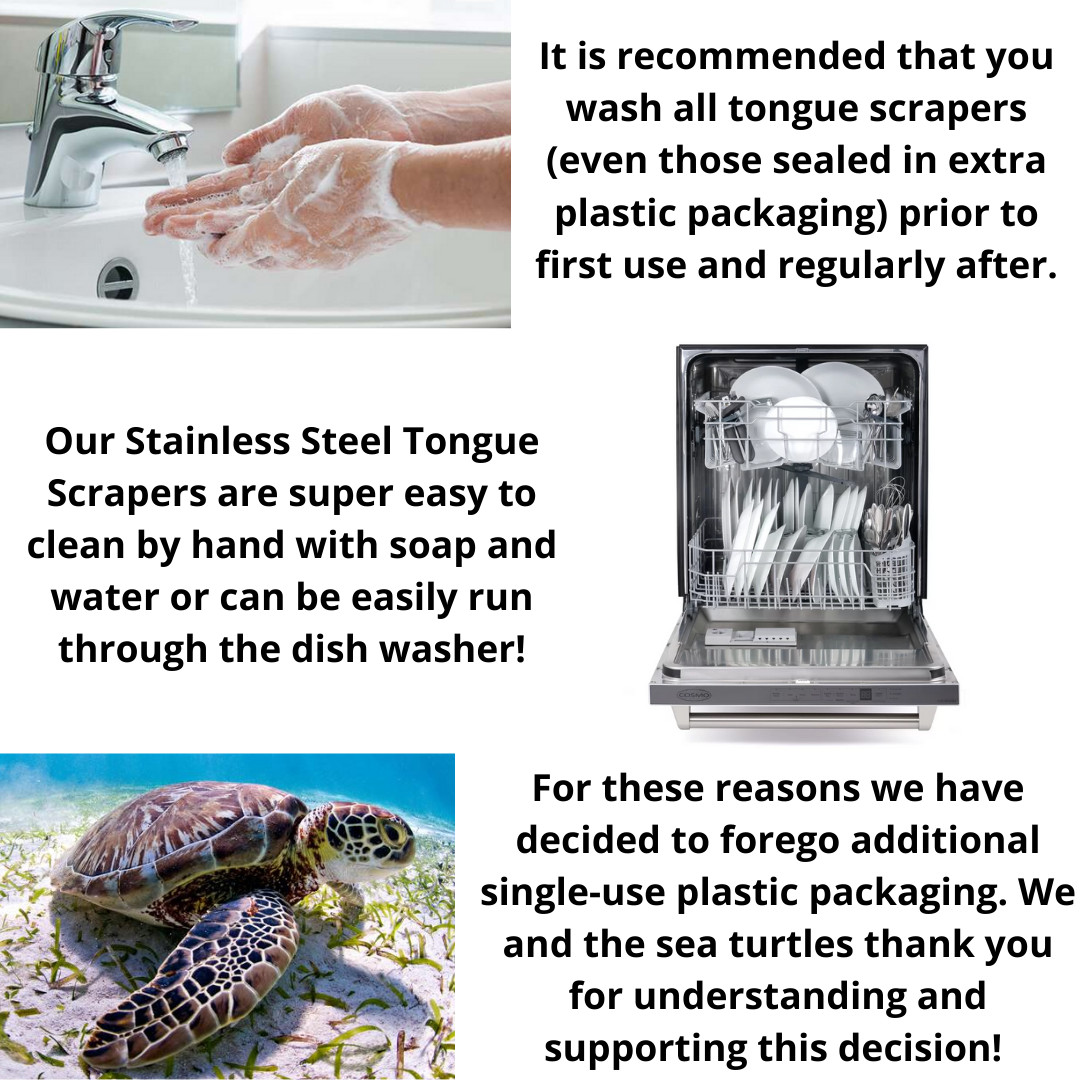 Tongue Scraper Cleaner STAINLESS STEEL GRADE A Brush NO COPPER/PLASTIC Metal USA