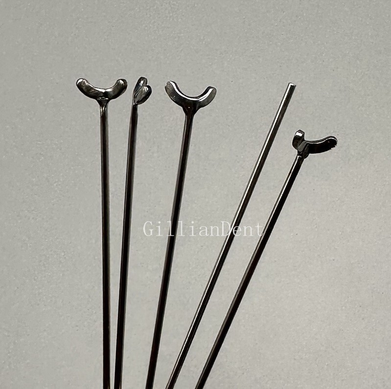 10pcs Dental Ortho Ball Retainer J Clasp Oblique Clasps Bars 0.8/ 0.9mm Y-Type