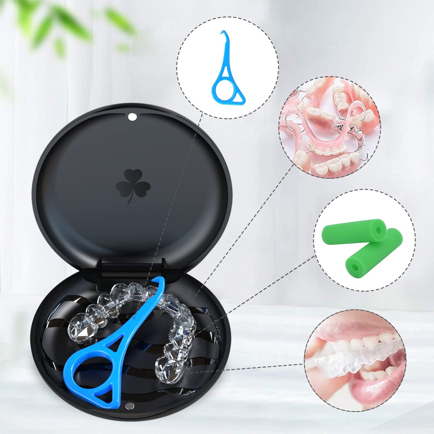 ARGOMAX 2-Pack Slim Aligner and Retainer Case, Portable Black+black