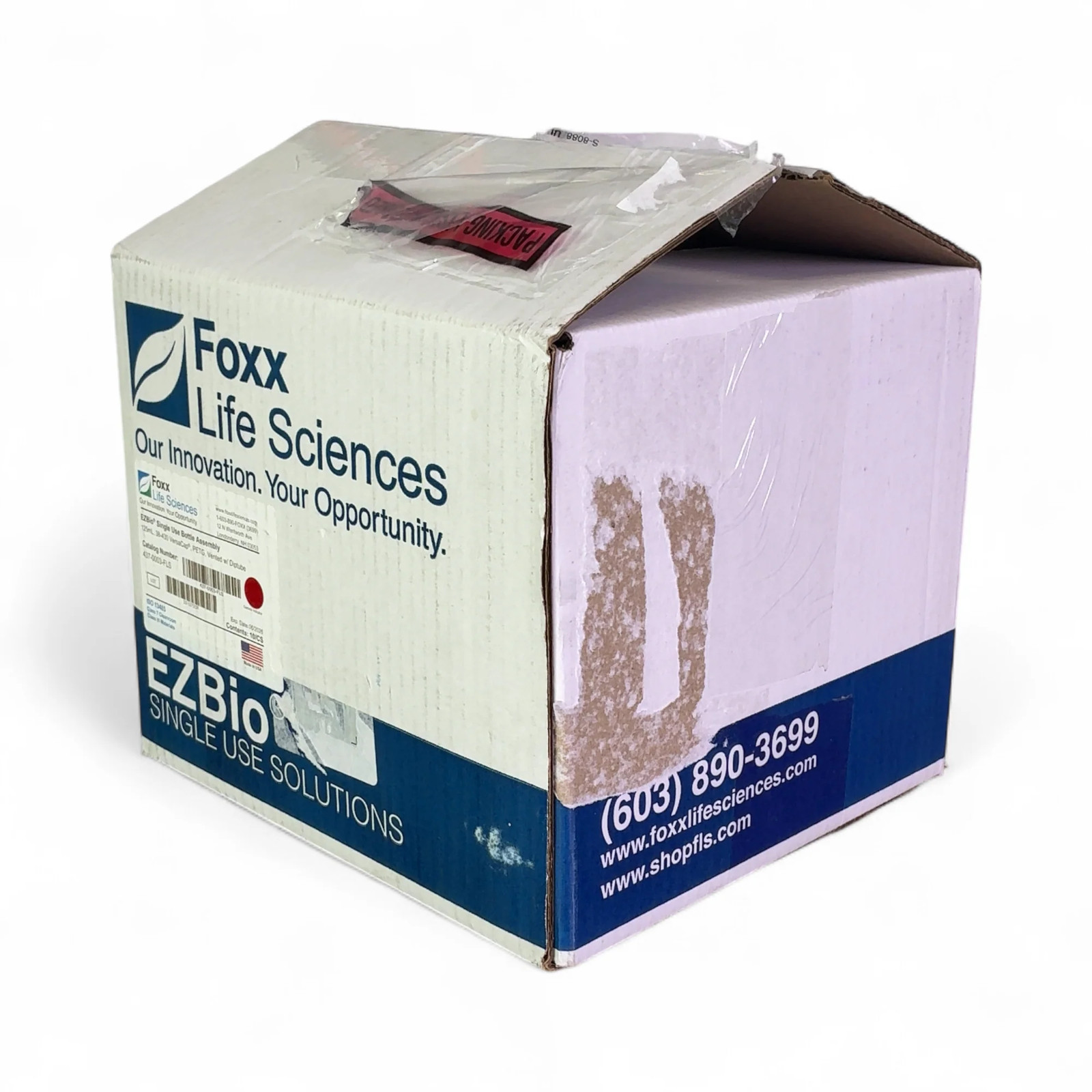 Foxx Life Sciences 437-0003-FLS EZBio Single Use Bottle Assy 125mL NEW OPEN BOX