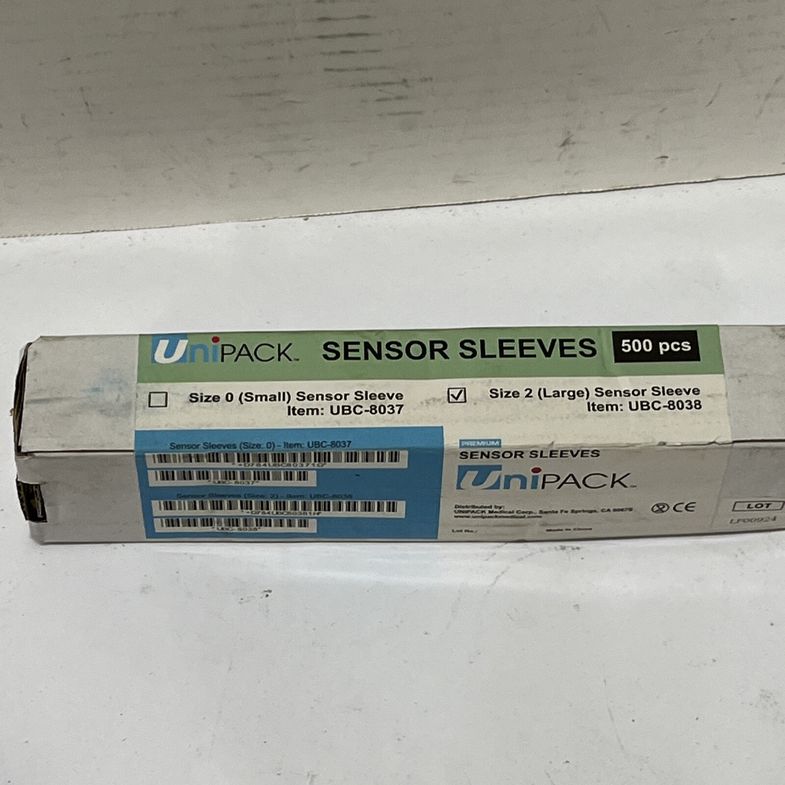 UniPack Sensor Sleeves – Size 2 (Large), 500/Box. Disposable