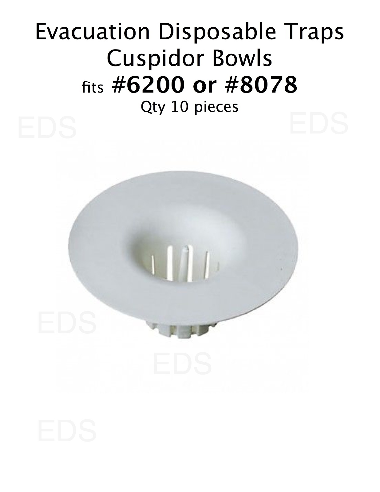 Evacuation Disposable Traps #6200 or #8078 Qty 10 Fits Cuspidor Bowls Strainers