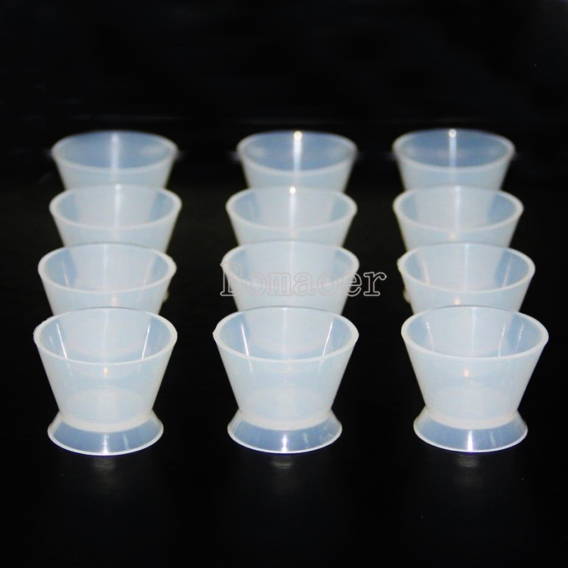 12 Pcs Dental Flexible Silicone Dappen Bowl Dish Mixing Cup White 7Ml Bomaoer