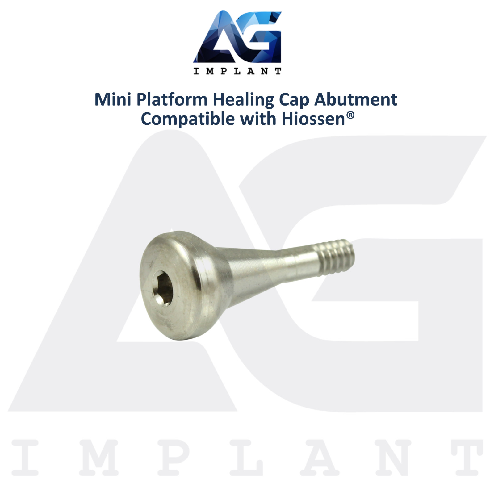 10 Dental Titanium Healing Cap Prosthetic Mini Platform 2.1mm Hiossen Compatible
